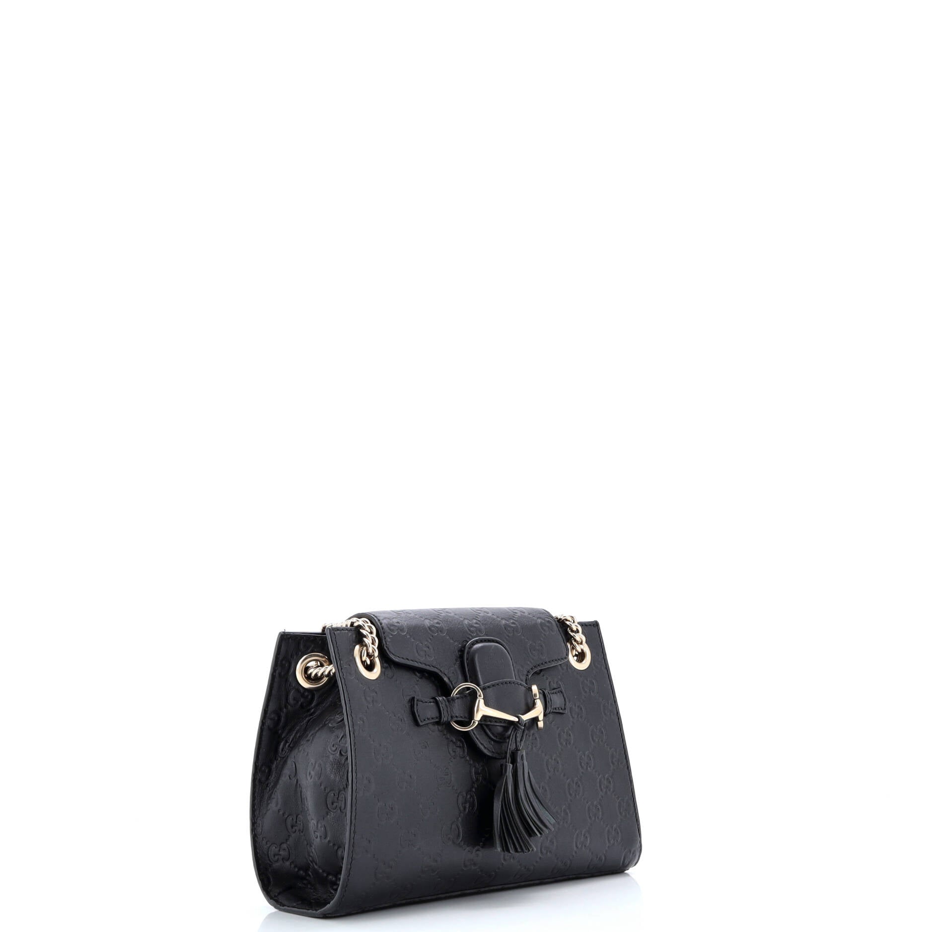 Gucci Emily Chain Flap Shoulder Bag Guccissima Leather Small