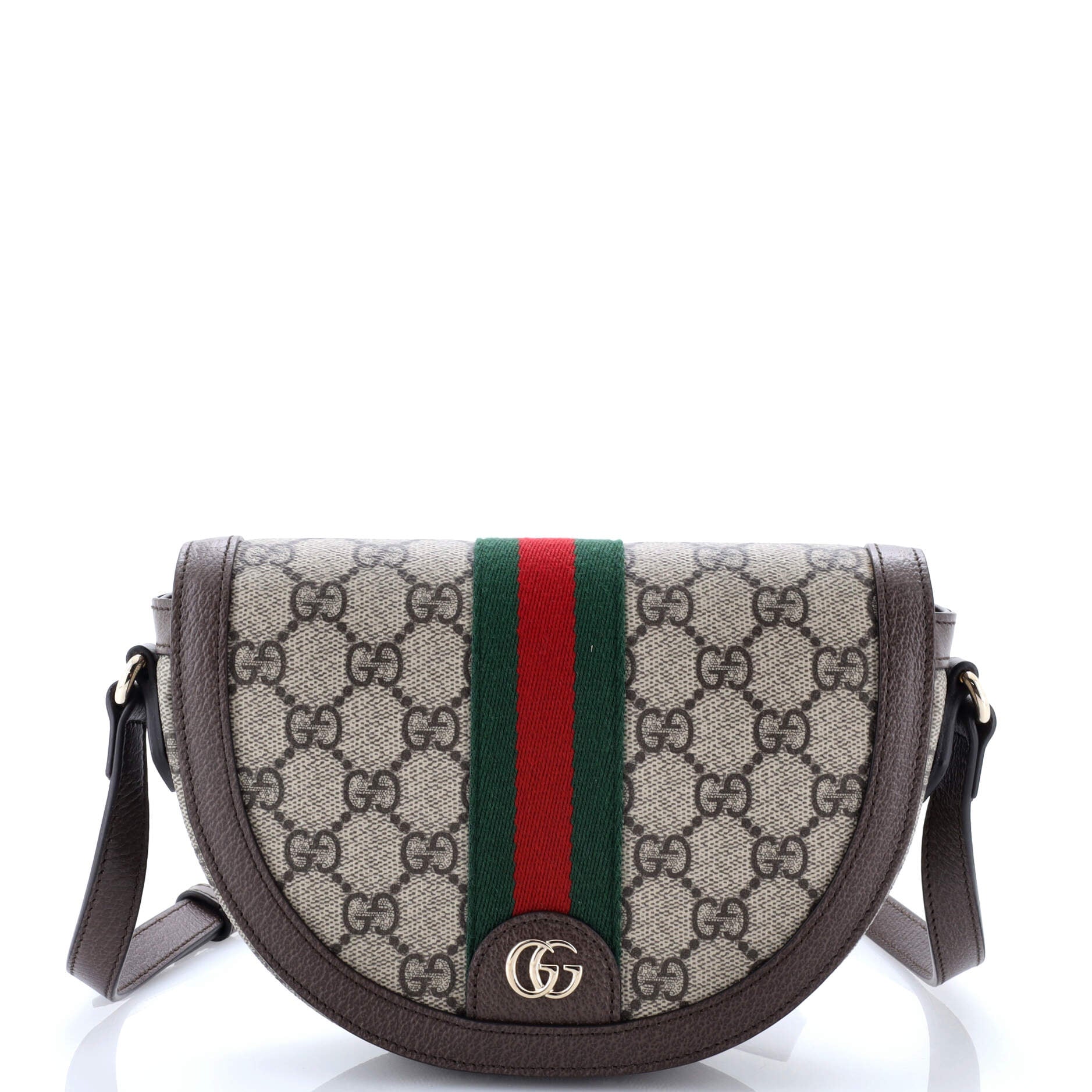 Gucci Ophidia Curved Flap Shoulder Bag GG Coated Canvas Mini