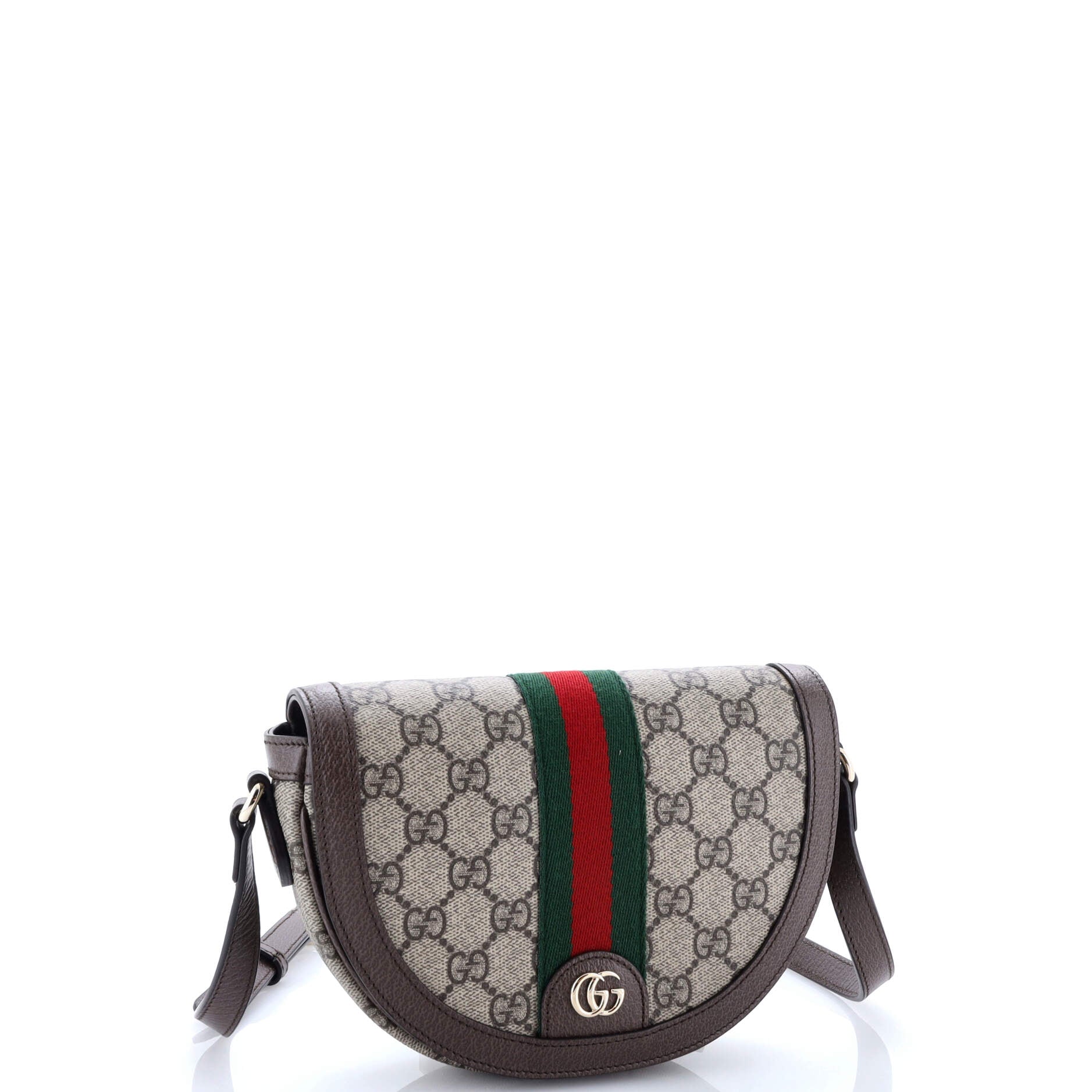 Gucci Ophidia Curved Flap Shoulder Bag GG Coated Canvas Mini