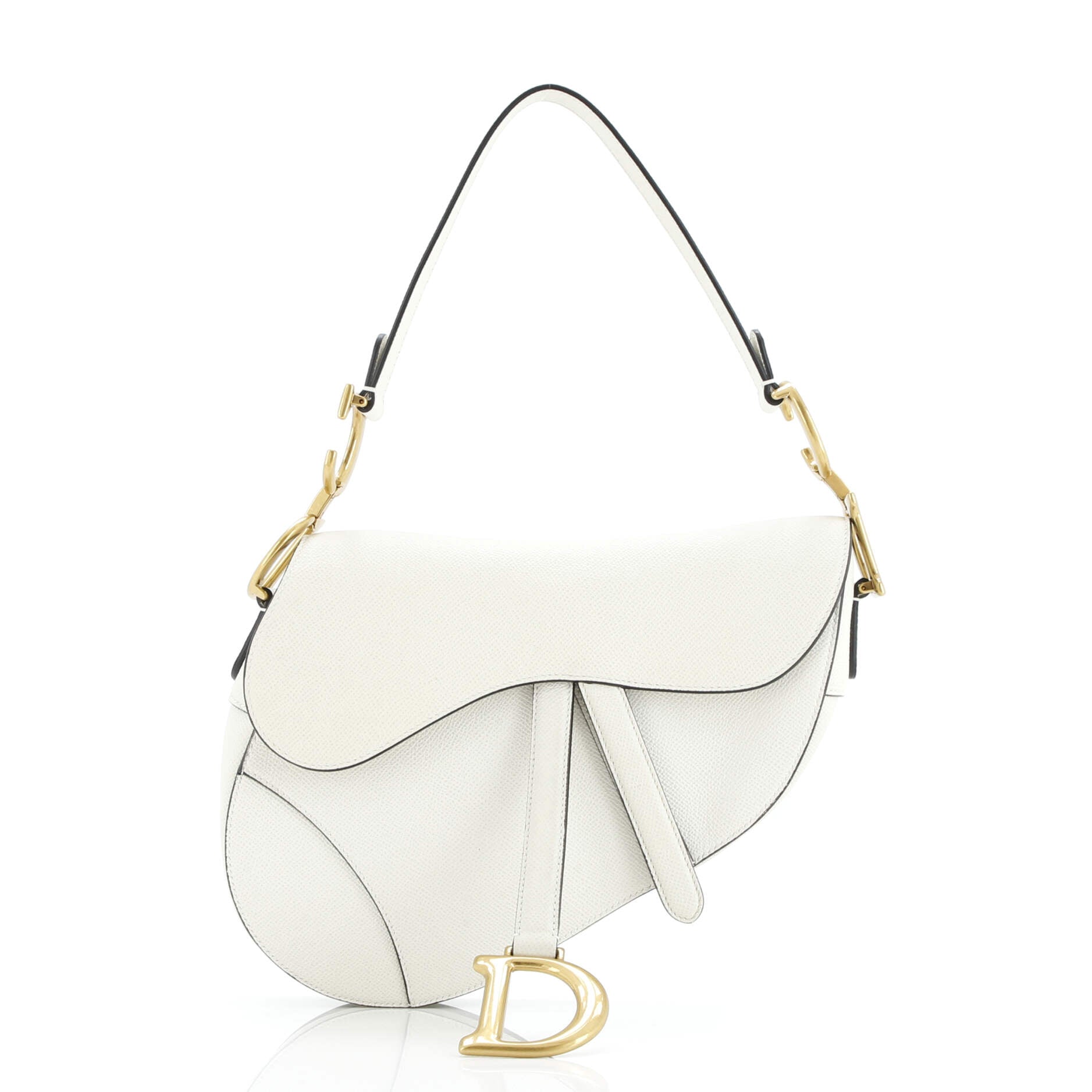 Christian Dior Saddle Handbag Leather Medium