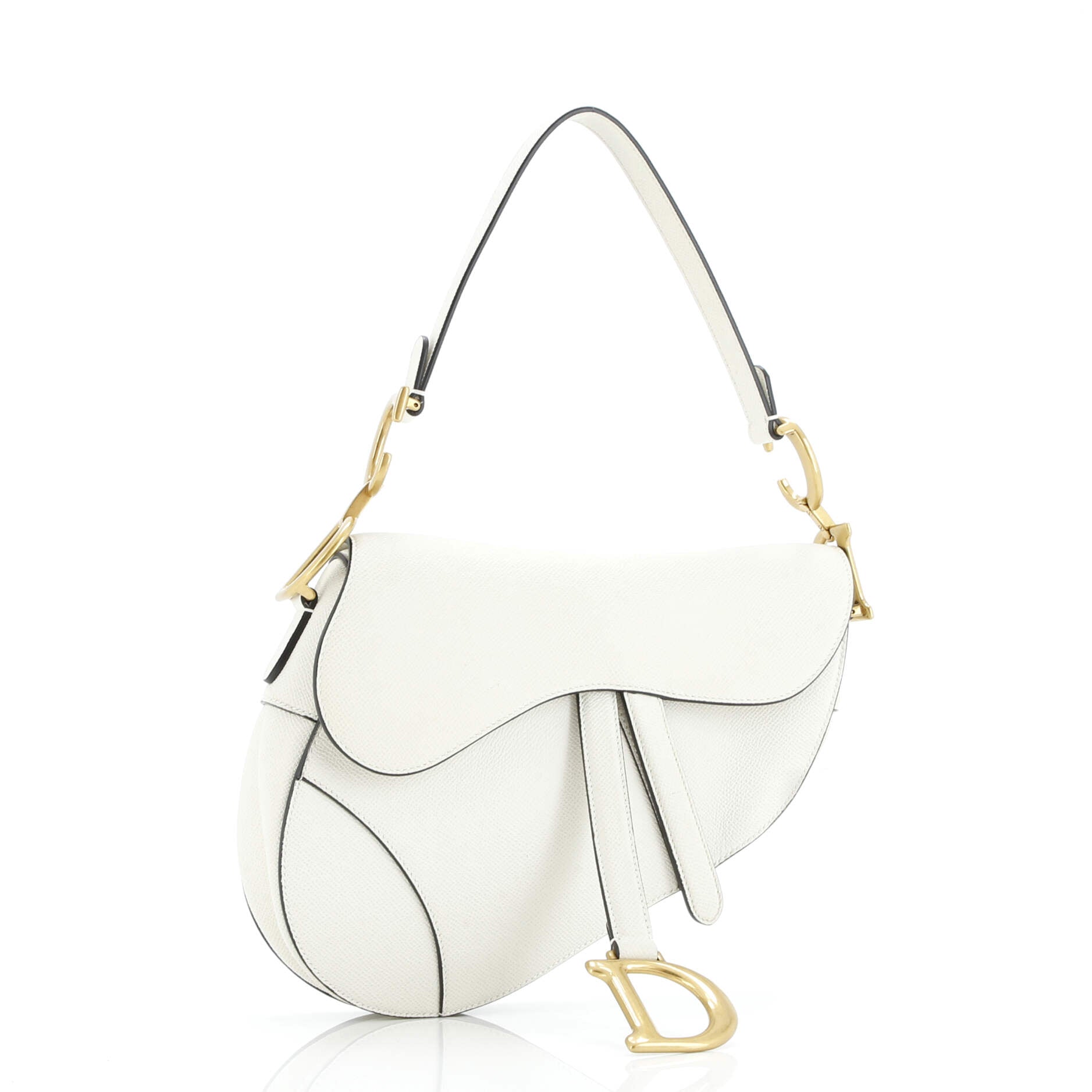 Christian Dior Saddle Handbag Leather Medium