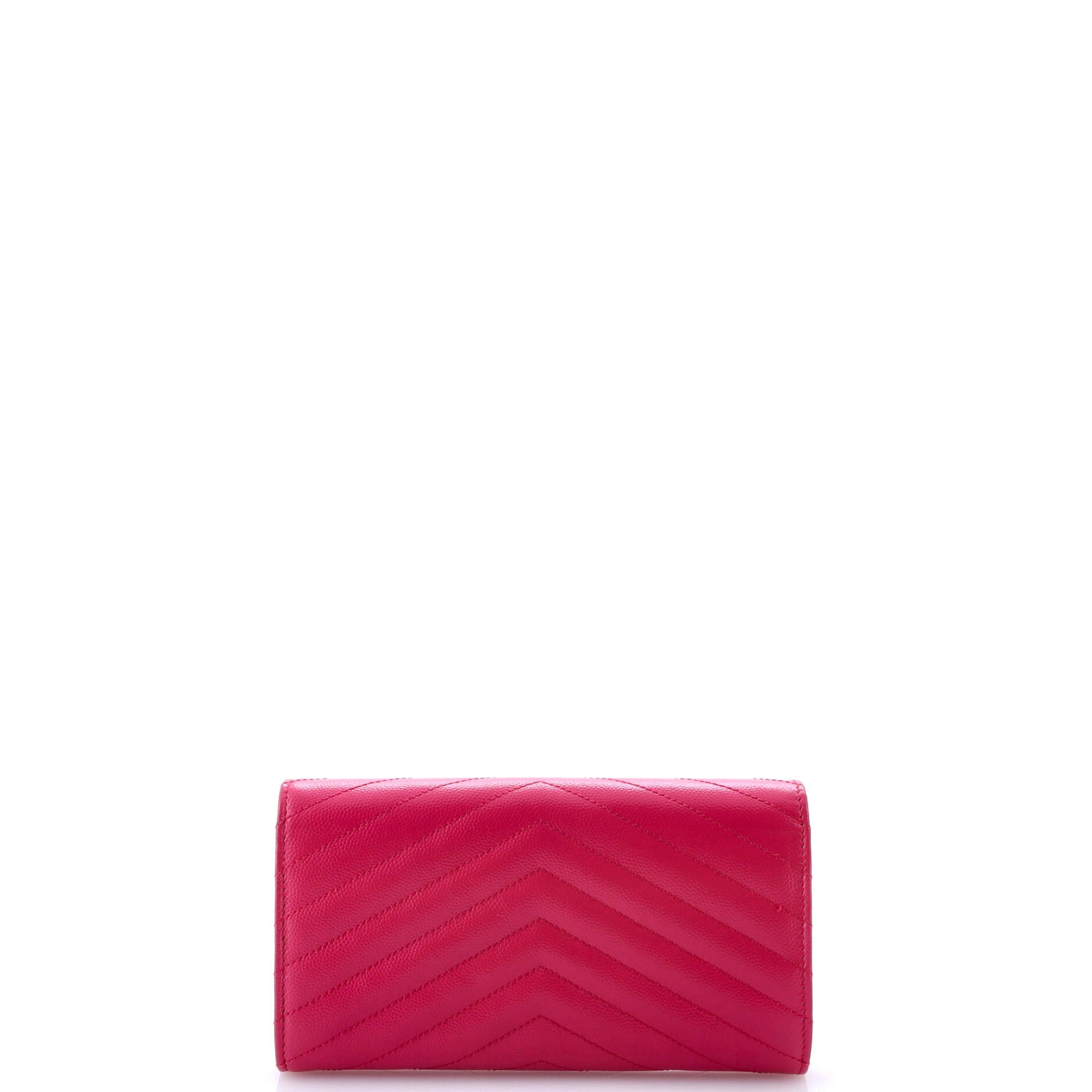Saint Laurent Classic Monogram Flap Wallet Matelasse Chevron Leather Large