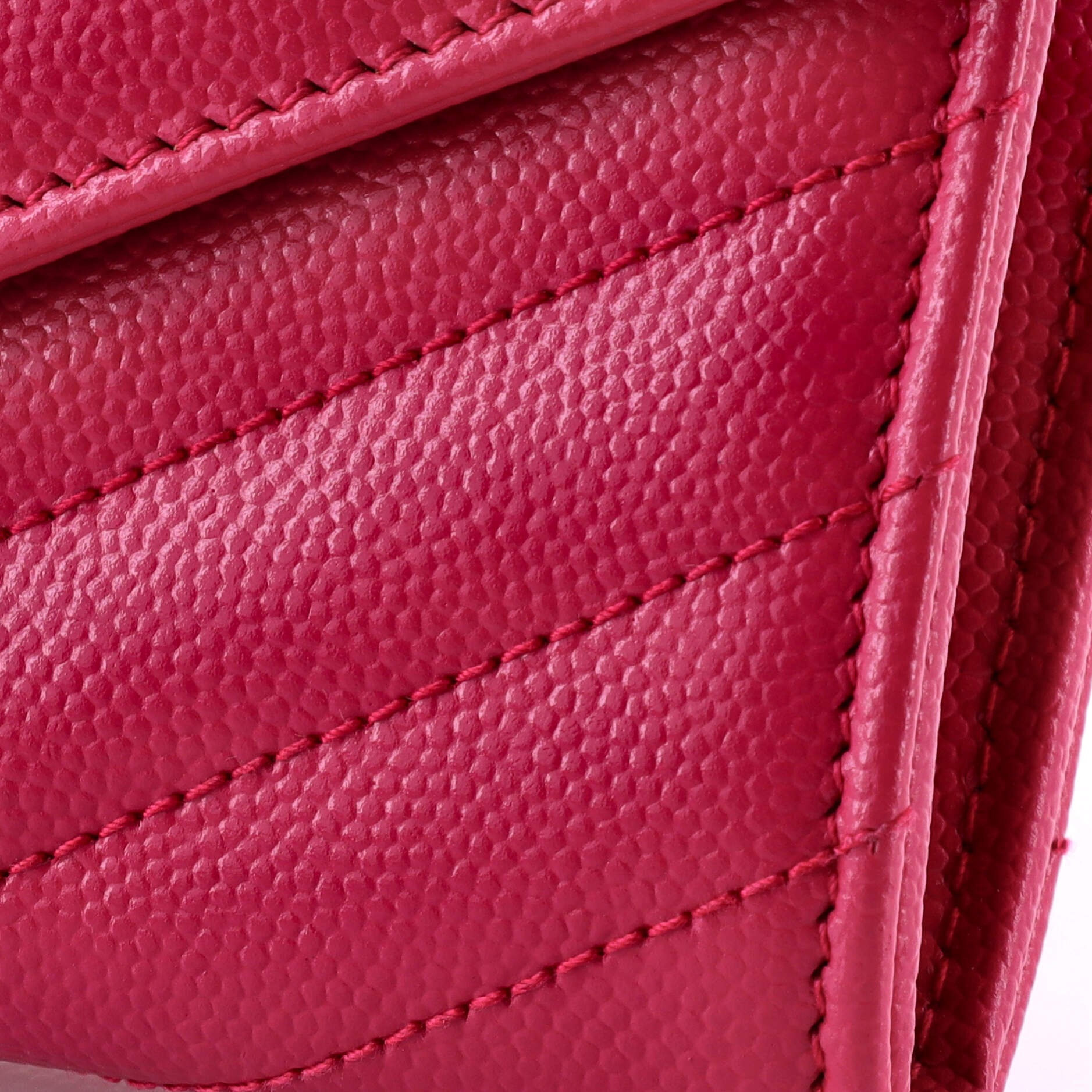 Saint Laurent Classic Monogram Flap Wallet Matelasse Chevron Leather Large