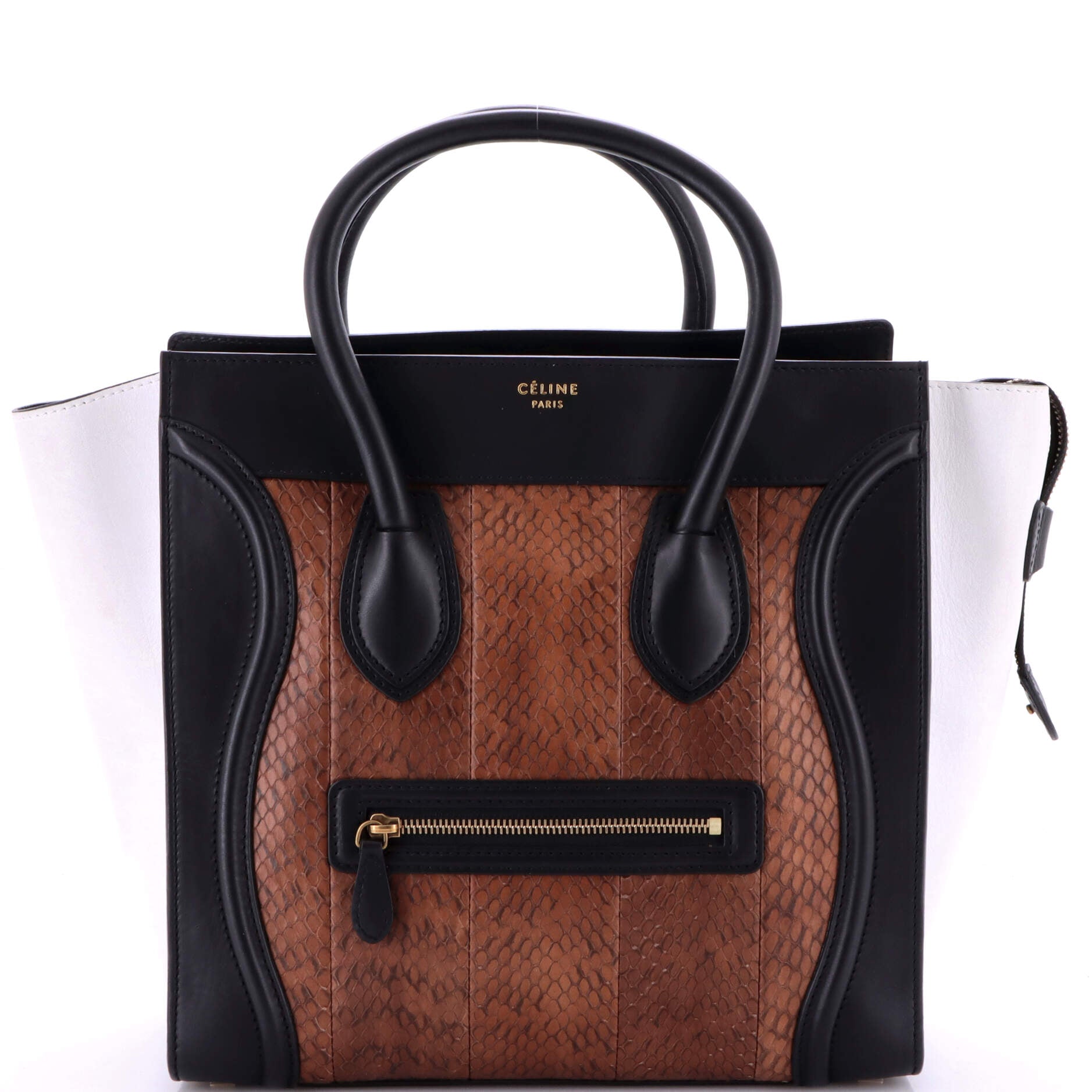 Celine Luggage Bag Python and Leather Mini