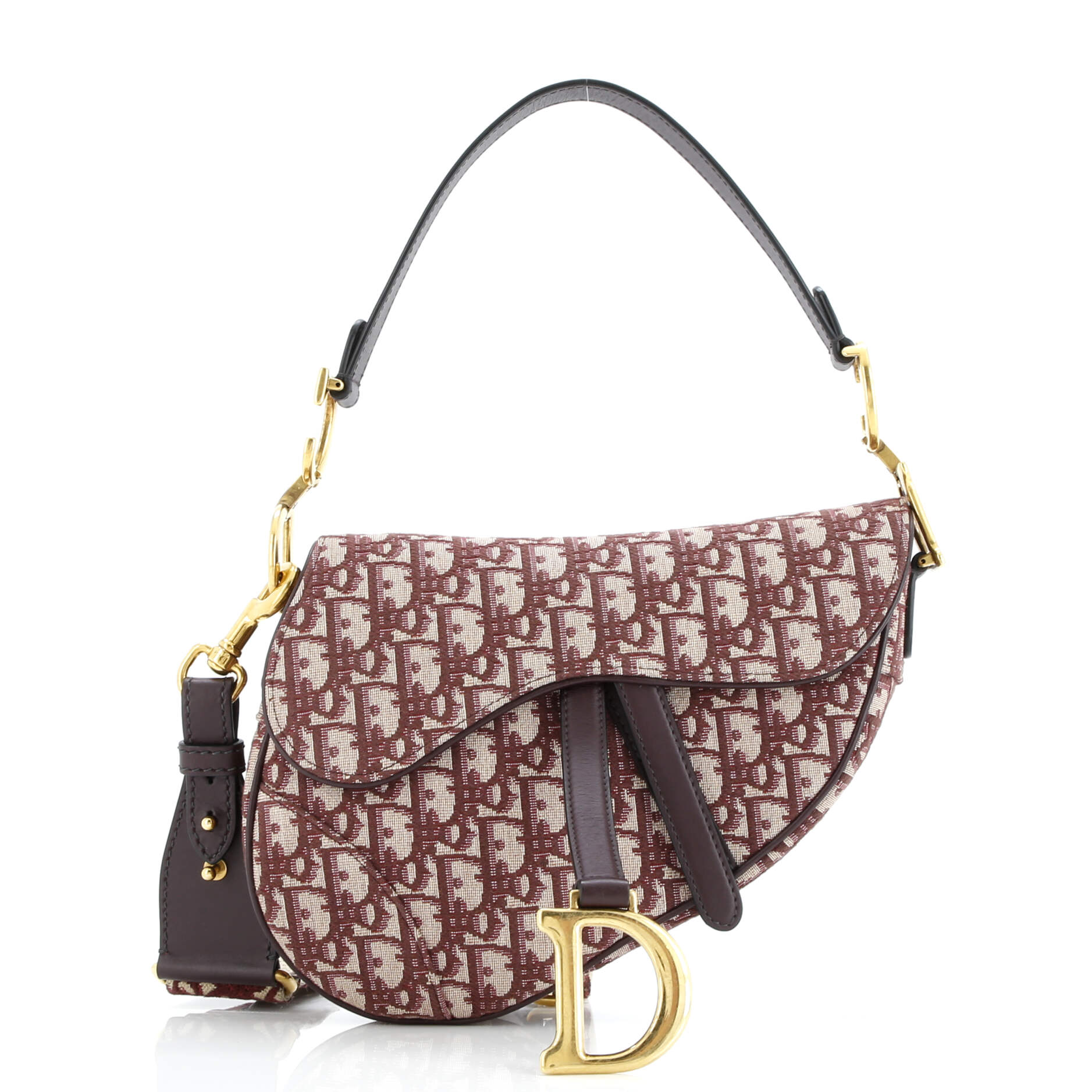 Christian Dior Saddle Handbag Oblique Canvas Medium