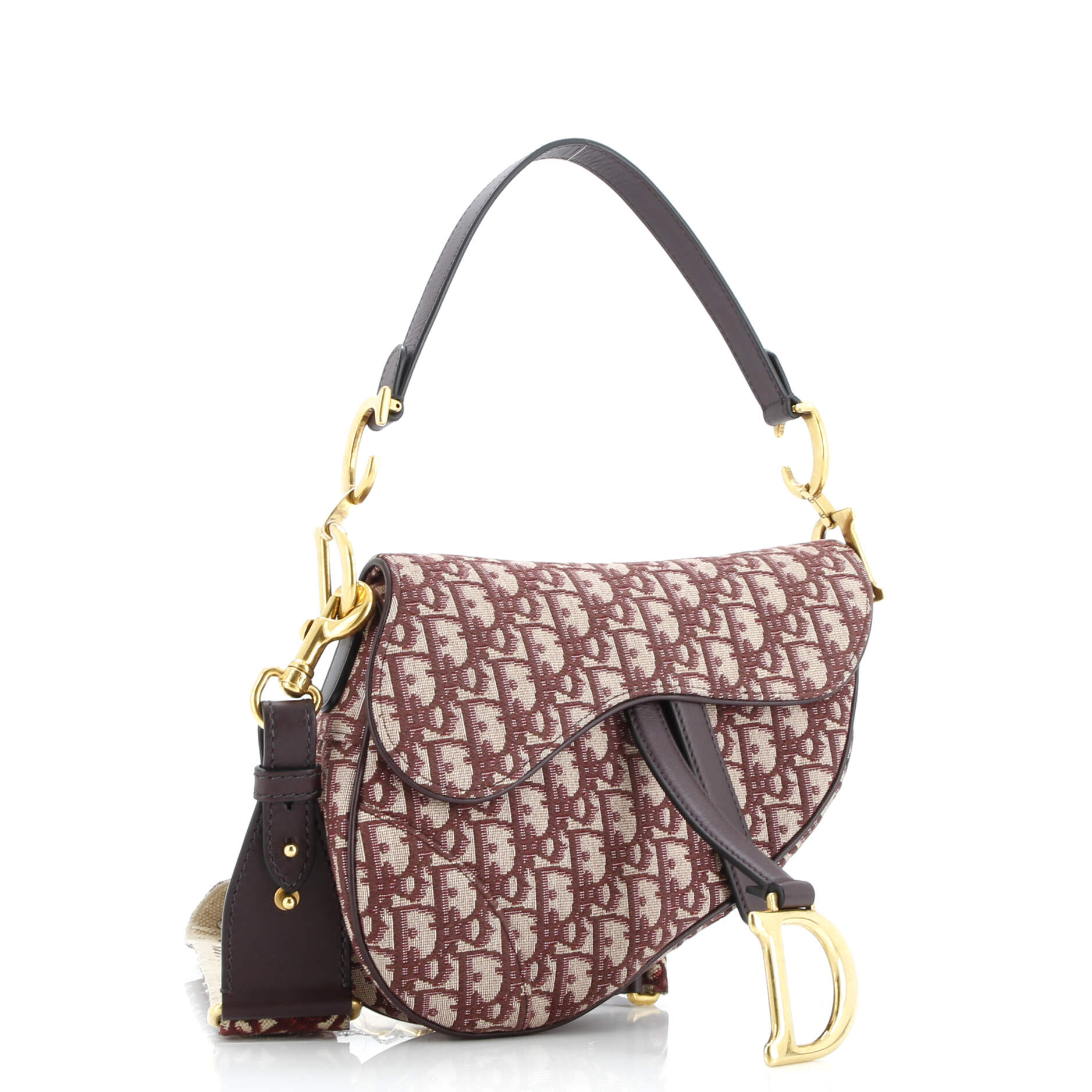 Christian Dior Saddle Handbag Oblique Canvas Medium