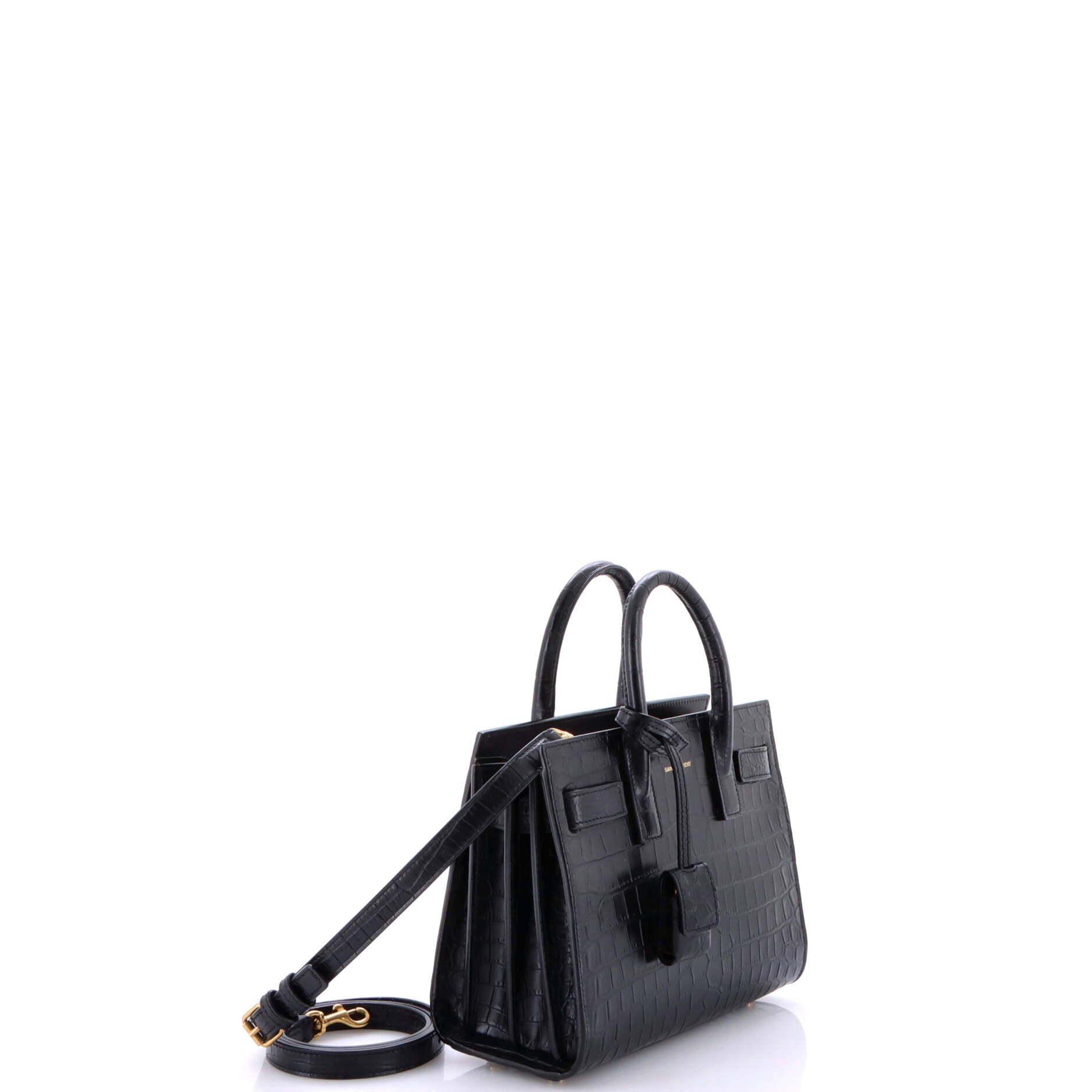 Saint Laurent Sac de Jour NM Bag Crocodile Embossed Leather Nano