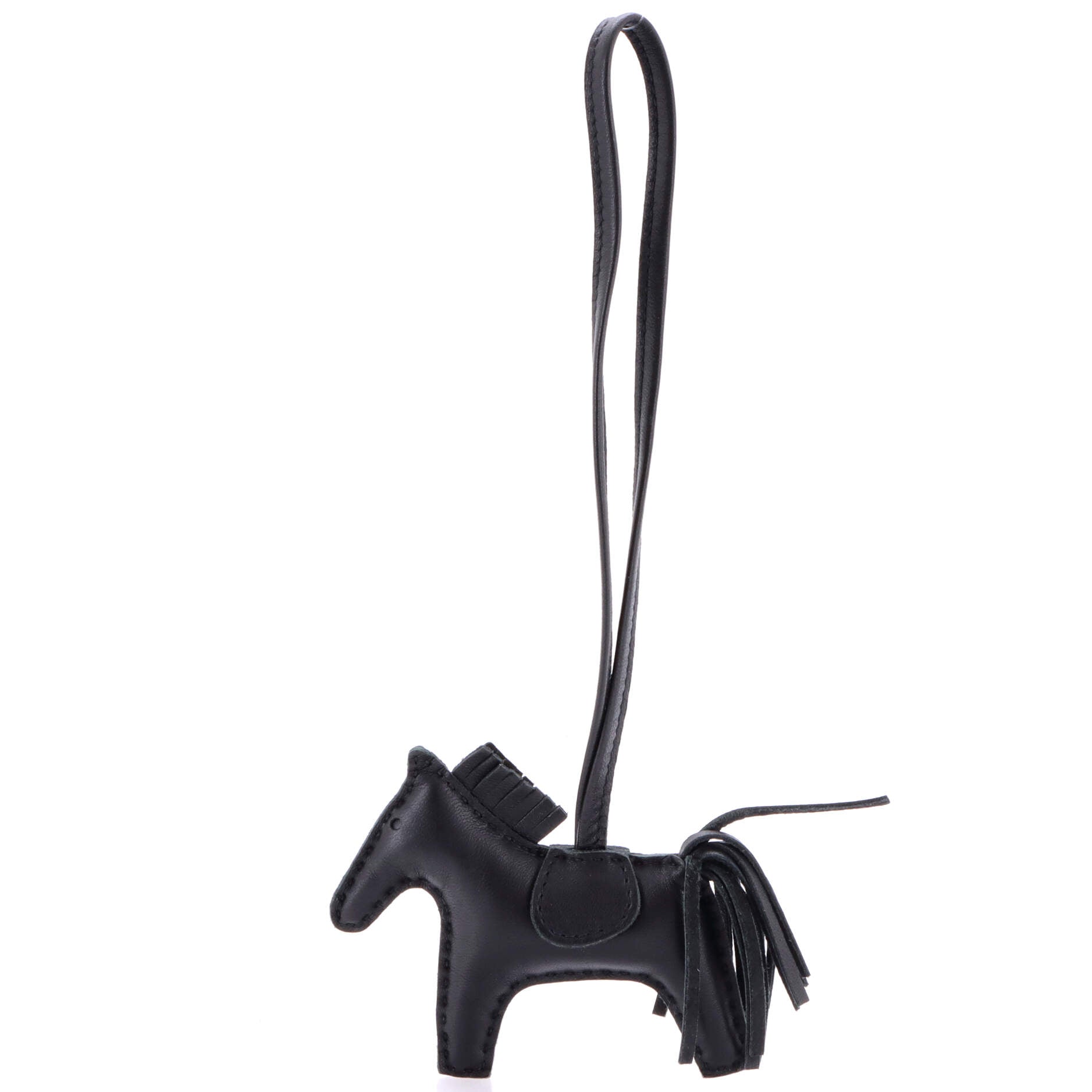Hermes So Black GriGri Rodeo Bag Charm Leather PM