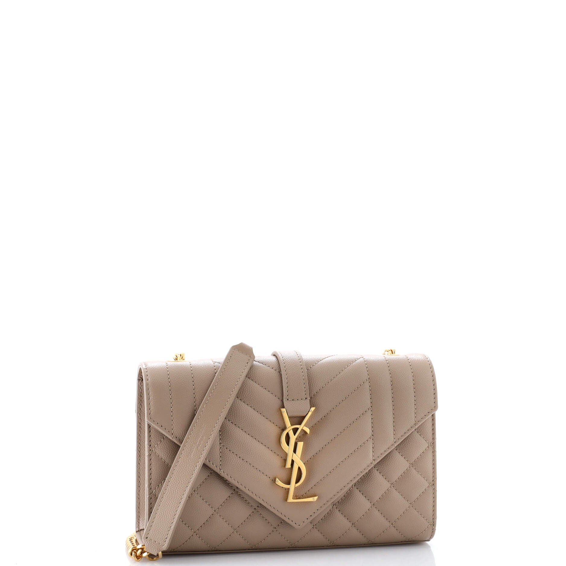 Saint Laurent Classic Monogram Envelope Satchel Mixed Matelasse Leather Small