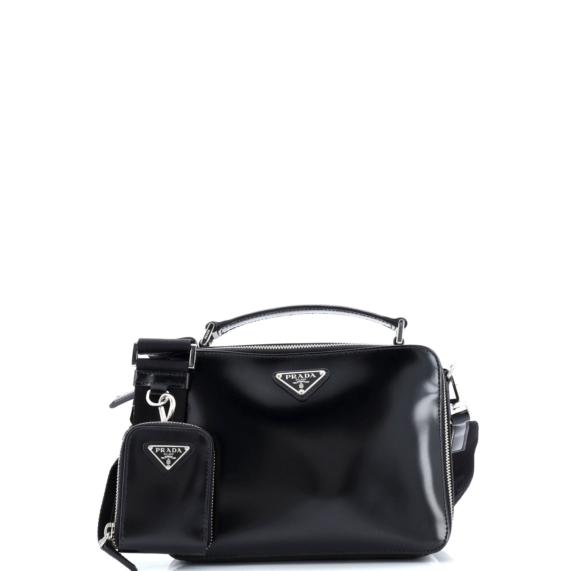 Prada Brique Crossbody Bag Brushed Leather Small
