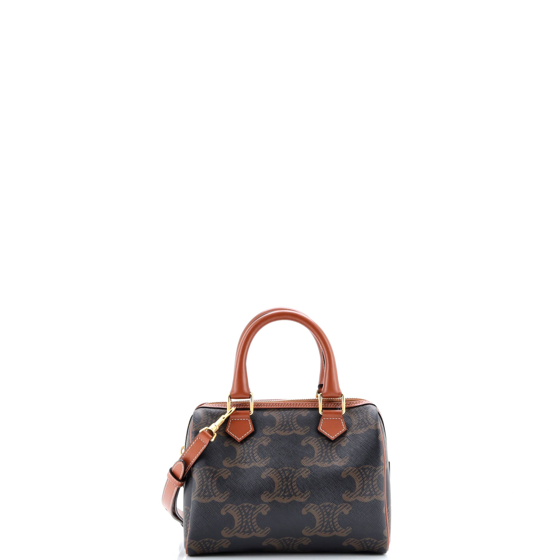 Celine Boston Bag Triomphe XL Coated Canvas Small