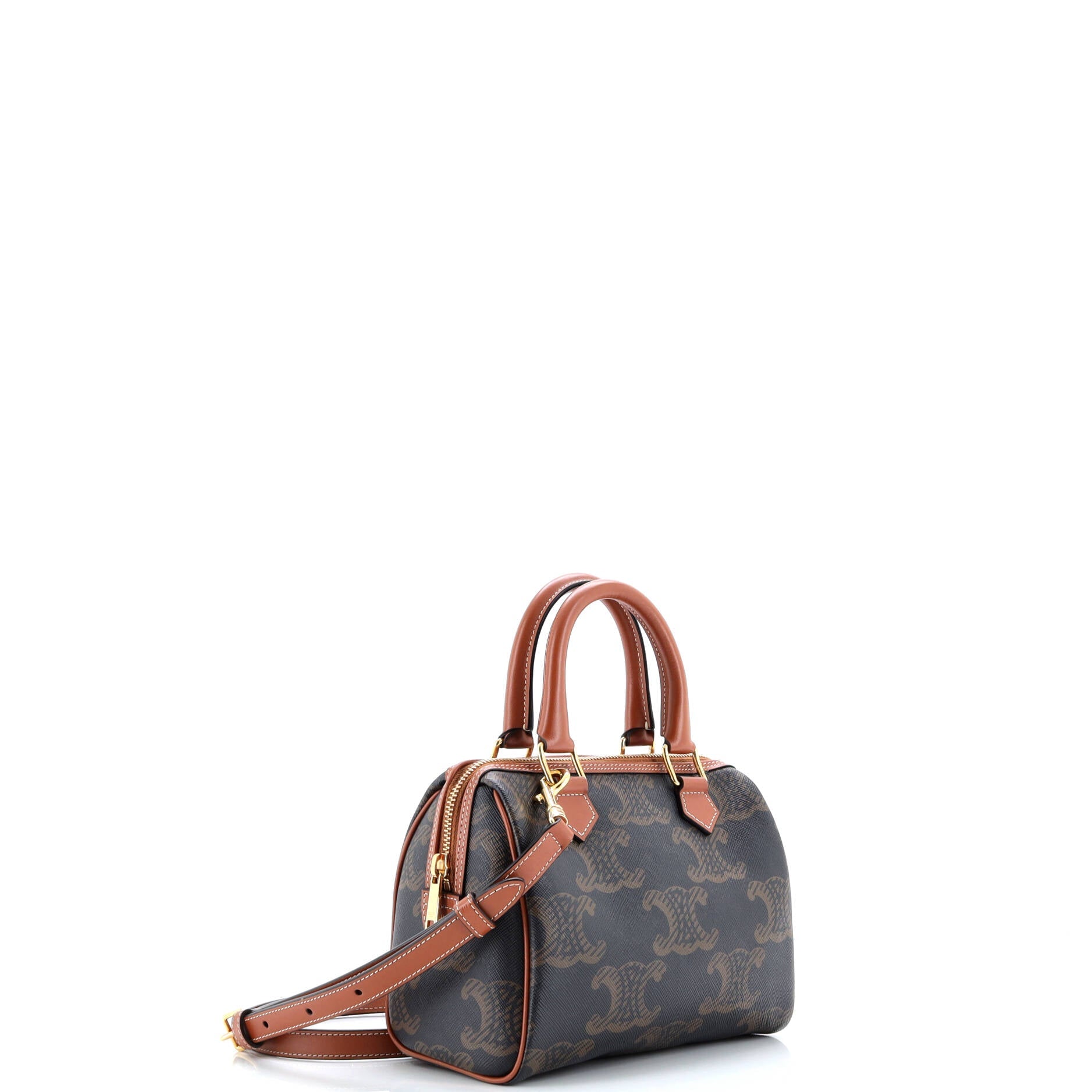 Celine Boston Bag Triomphe XL Coated Canvas Small