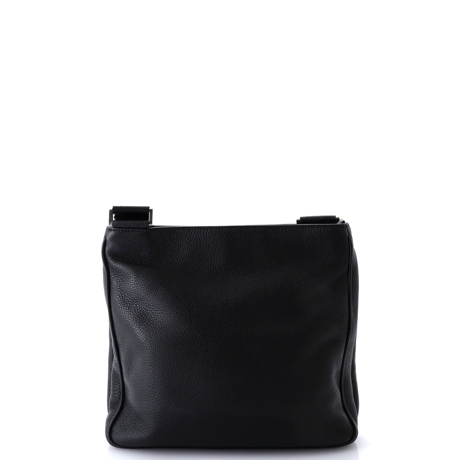Prada Front Pocket Zip Messenger Bag Vitello Daino Large
