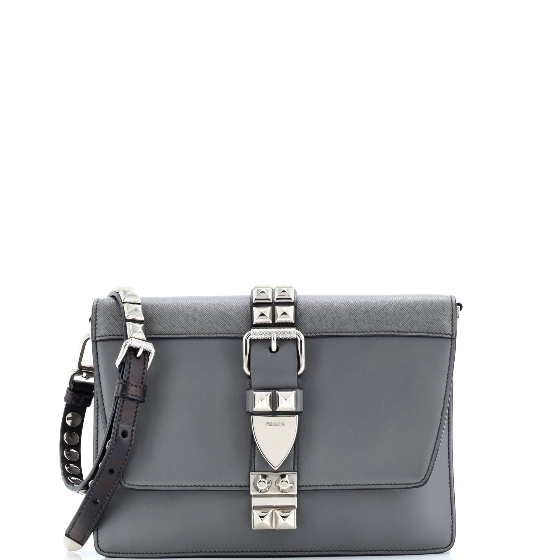 Prada Elektra Shoulder Bag Studded Leather Small