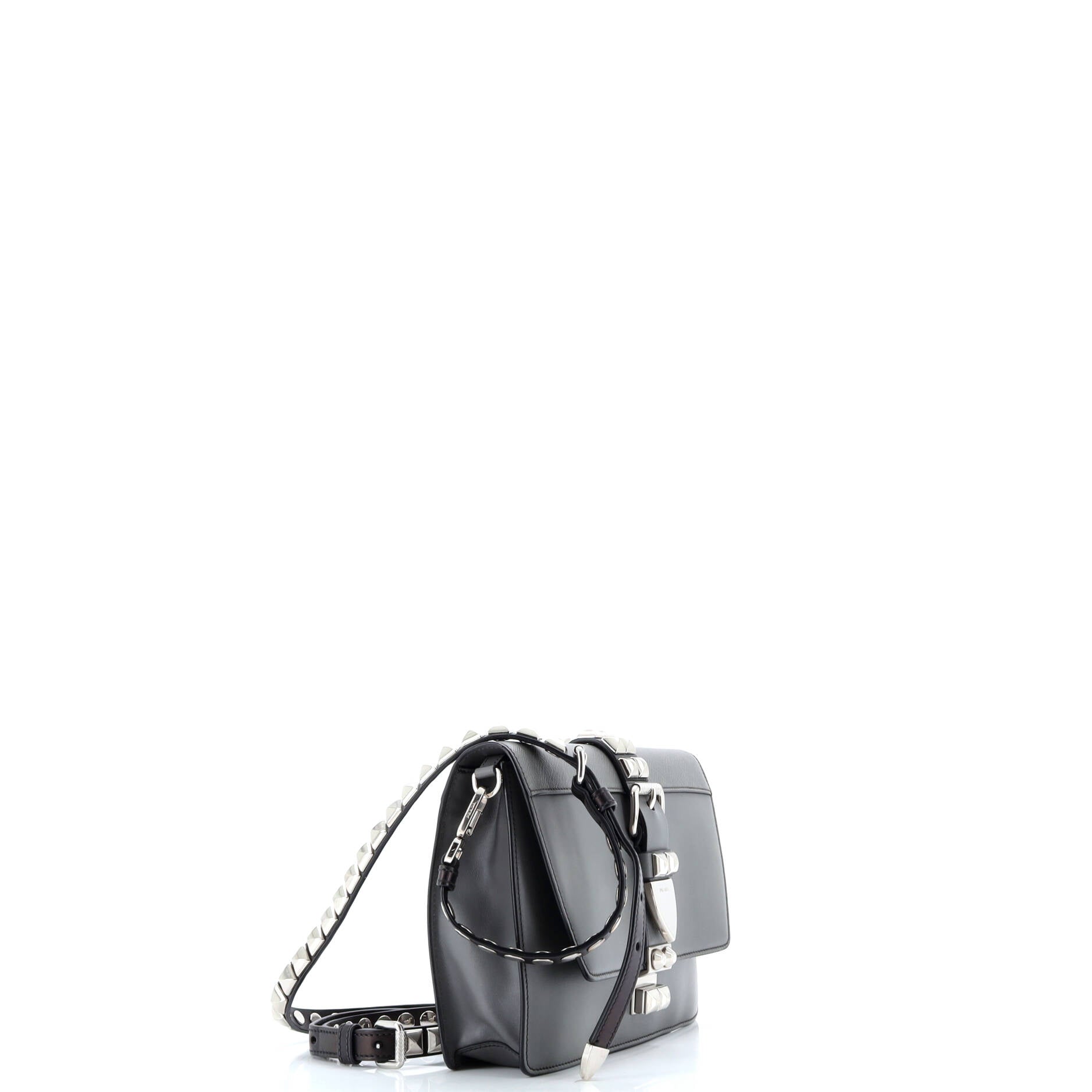 Prada Elektra Shoulder Bag Studded Leather Small