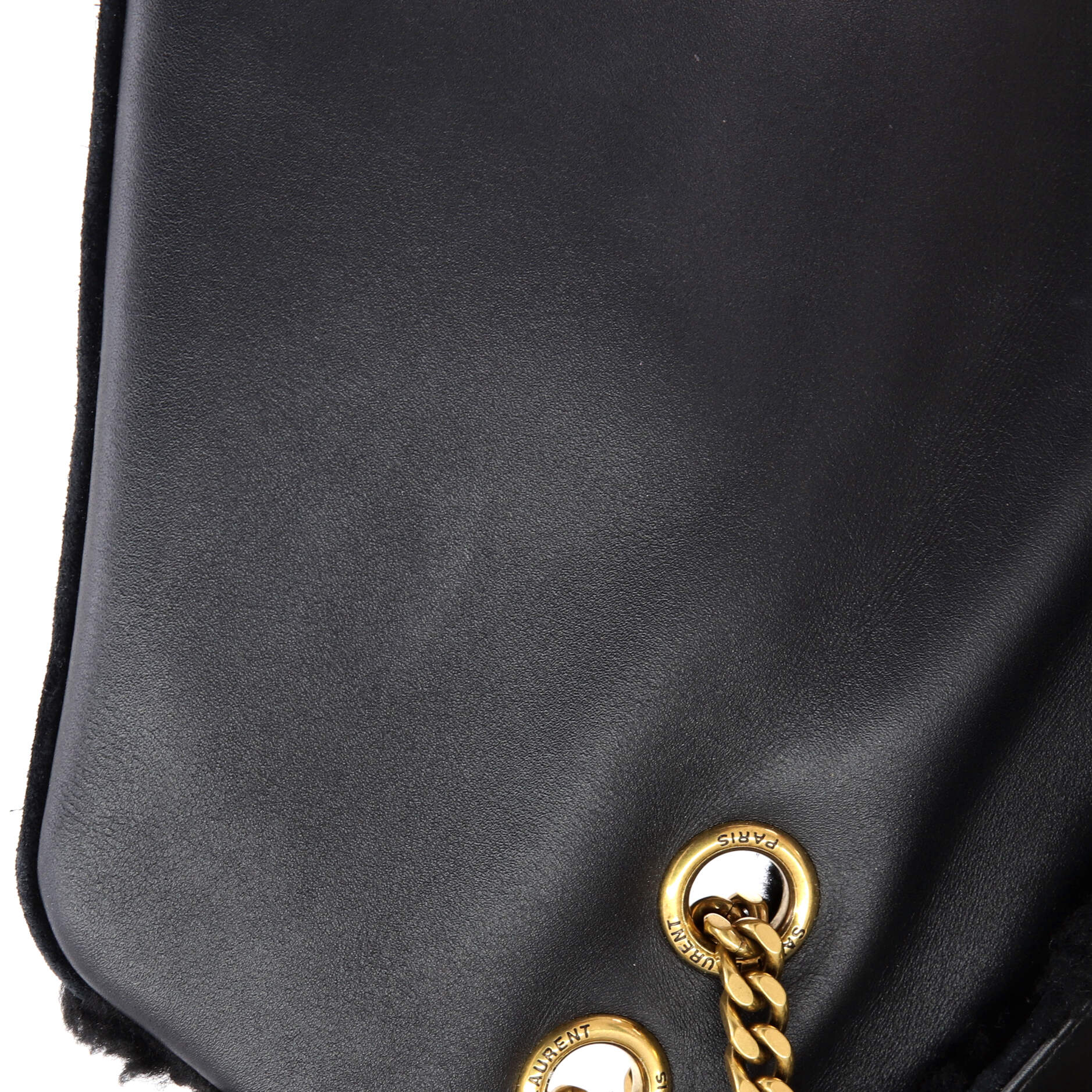 Saint Laurent Loulou Shoulder Bag Matelasse Chevron Shearling Medium