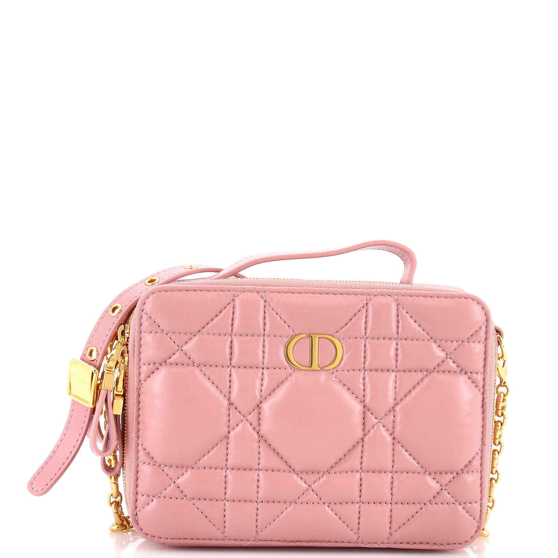 Christian Dior Caro Box Bag with Chain Macrocannage Quilt Calfskin