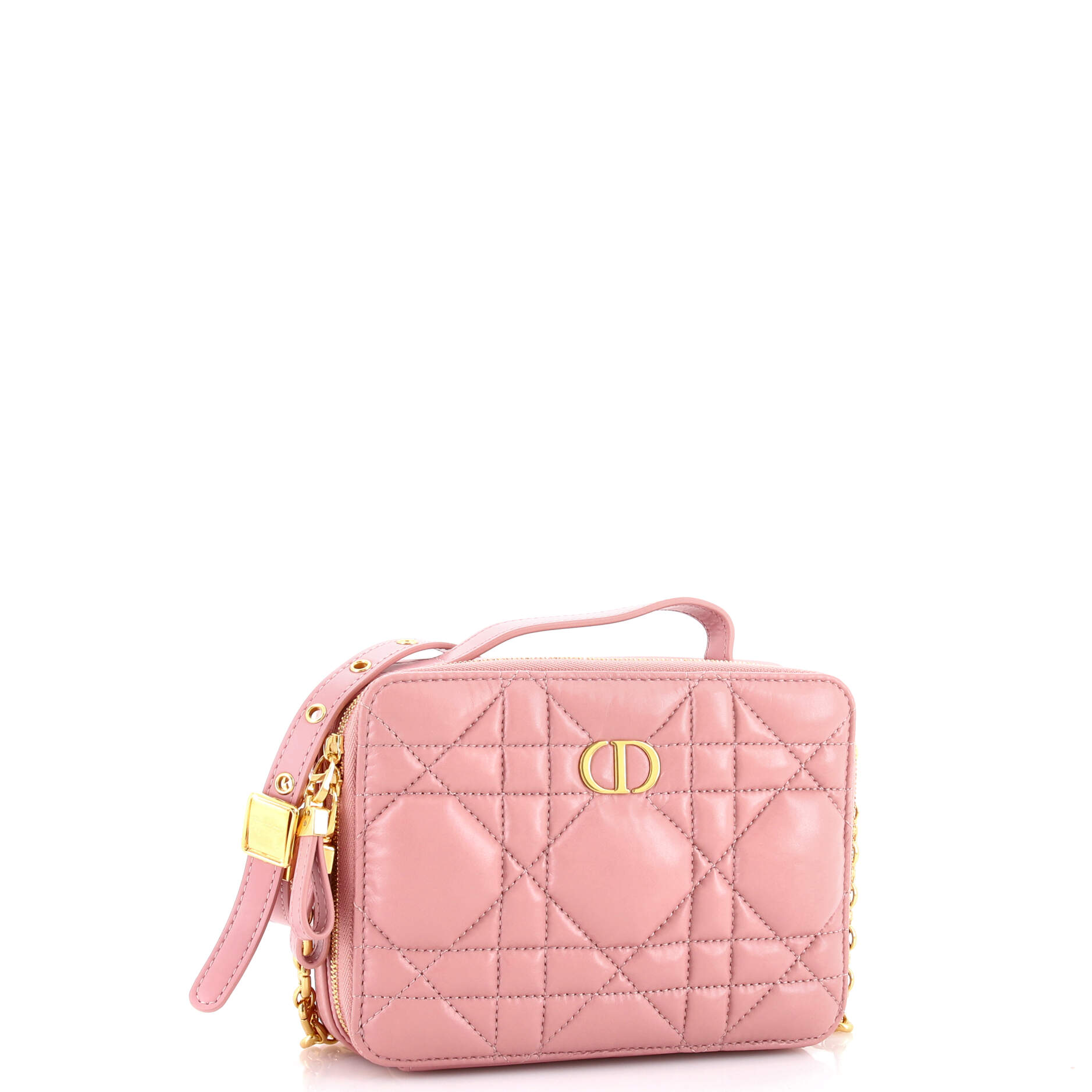 Christian Dior Caro Box Bag with Chain Macrocannage Quilt Calfskin