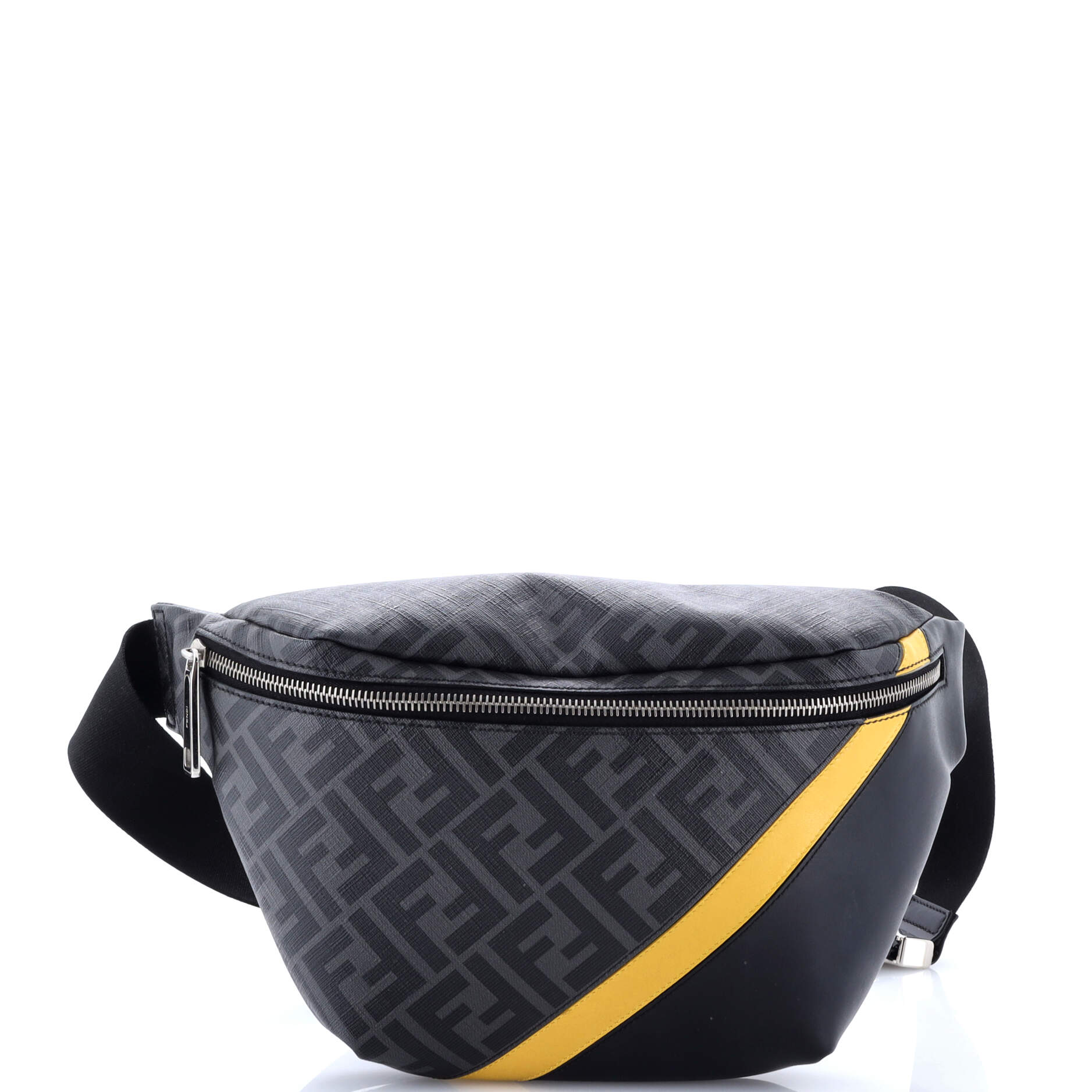 Fendi Zip Belt Bag Zucca Coated Canvas and Leather