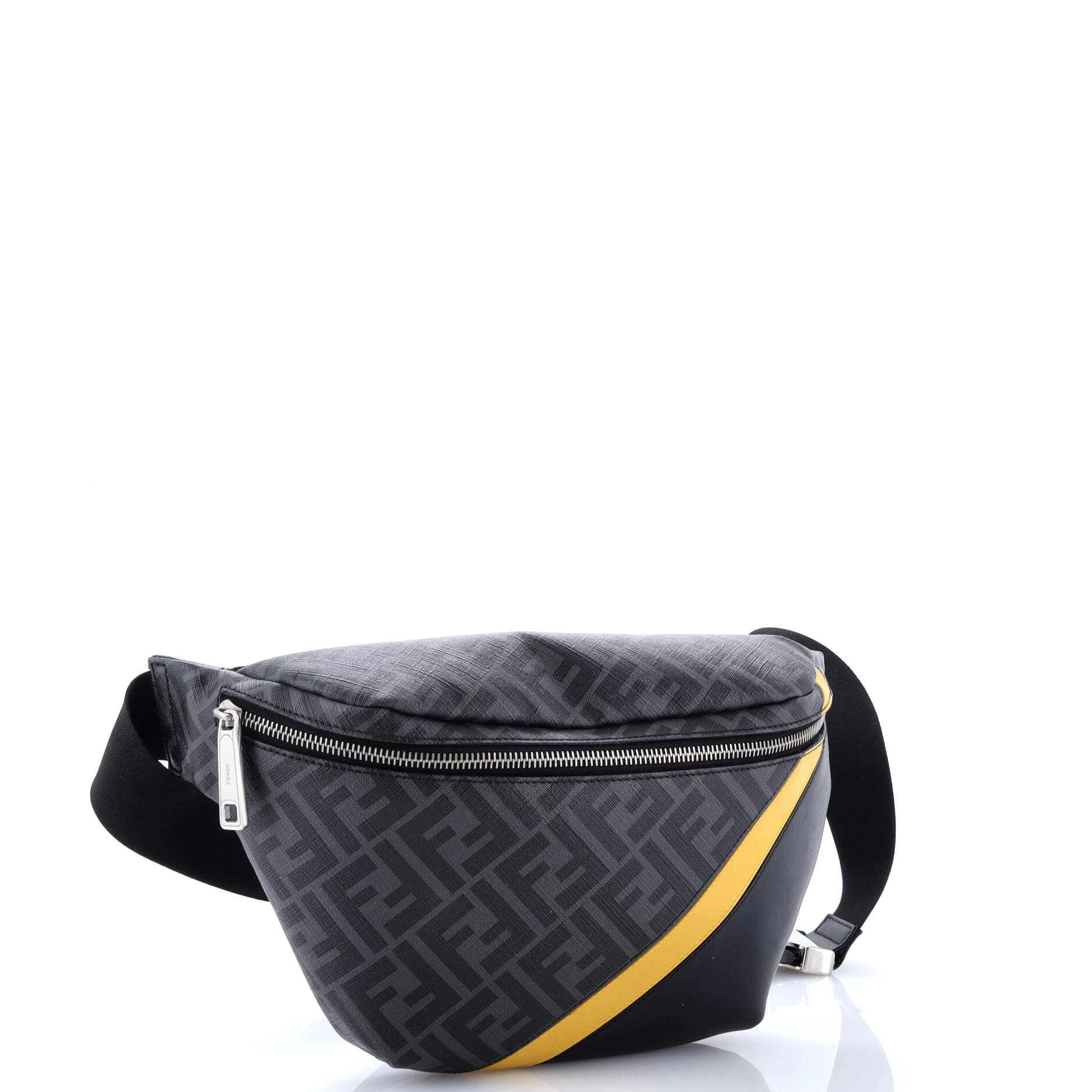 Fendi Zip Belt Bag Zucca Coated Canvas and Leather
