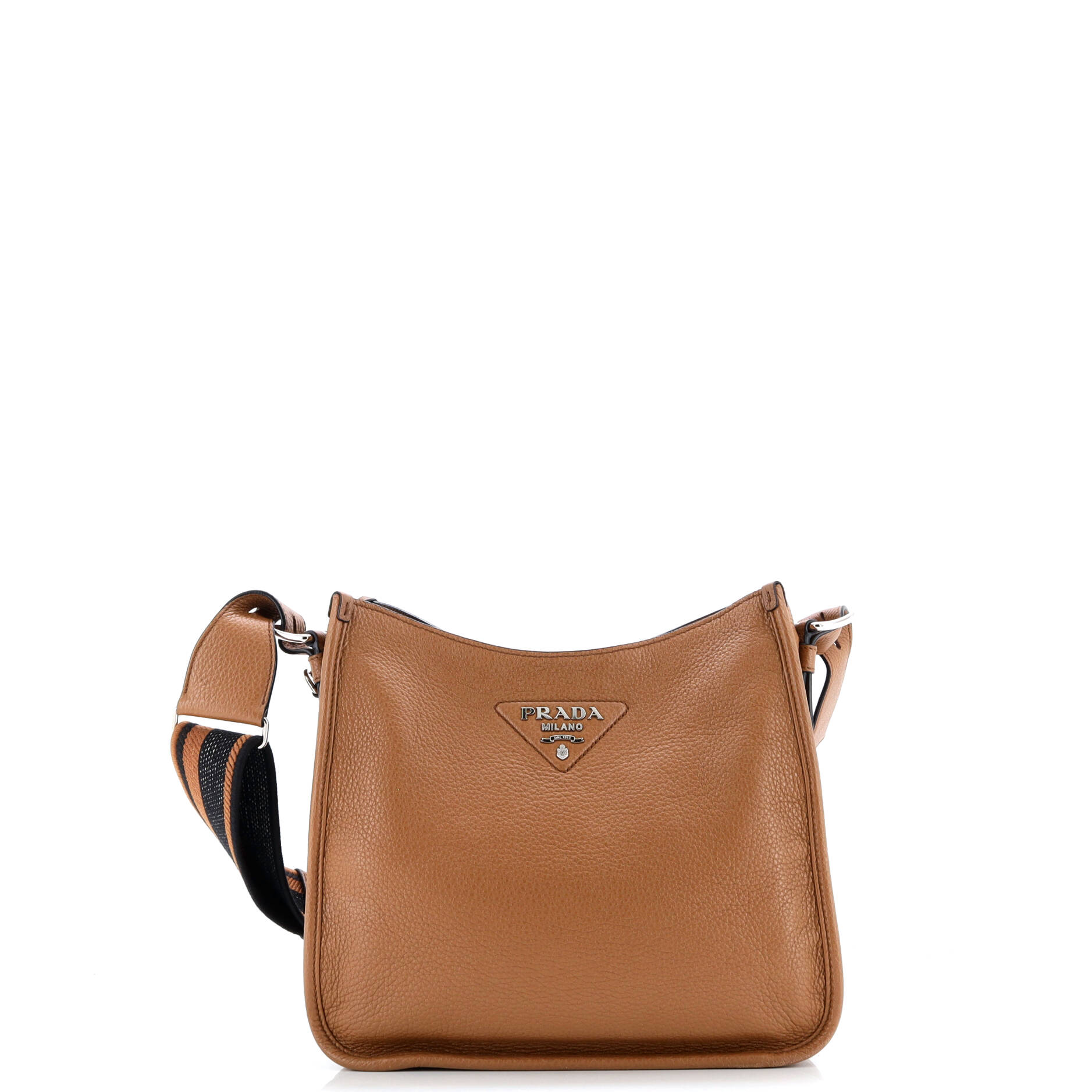 Prada Logo Strap Crossbody Bag Vitello Daino Medium