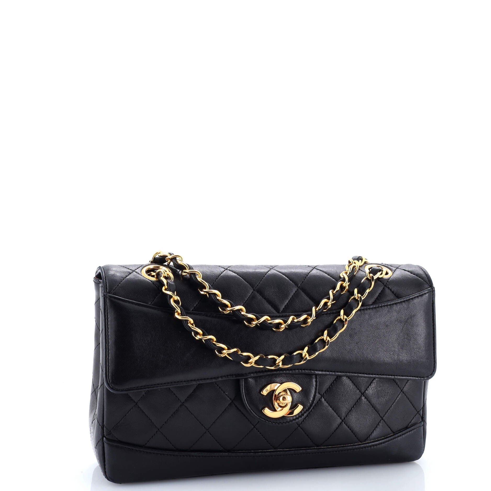 Chanel Vintage CC Chain Flap Bag Quilted Lambskin Medium