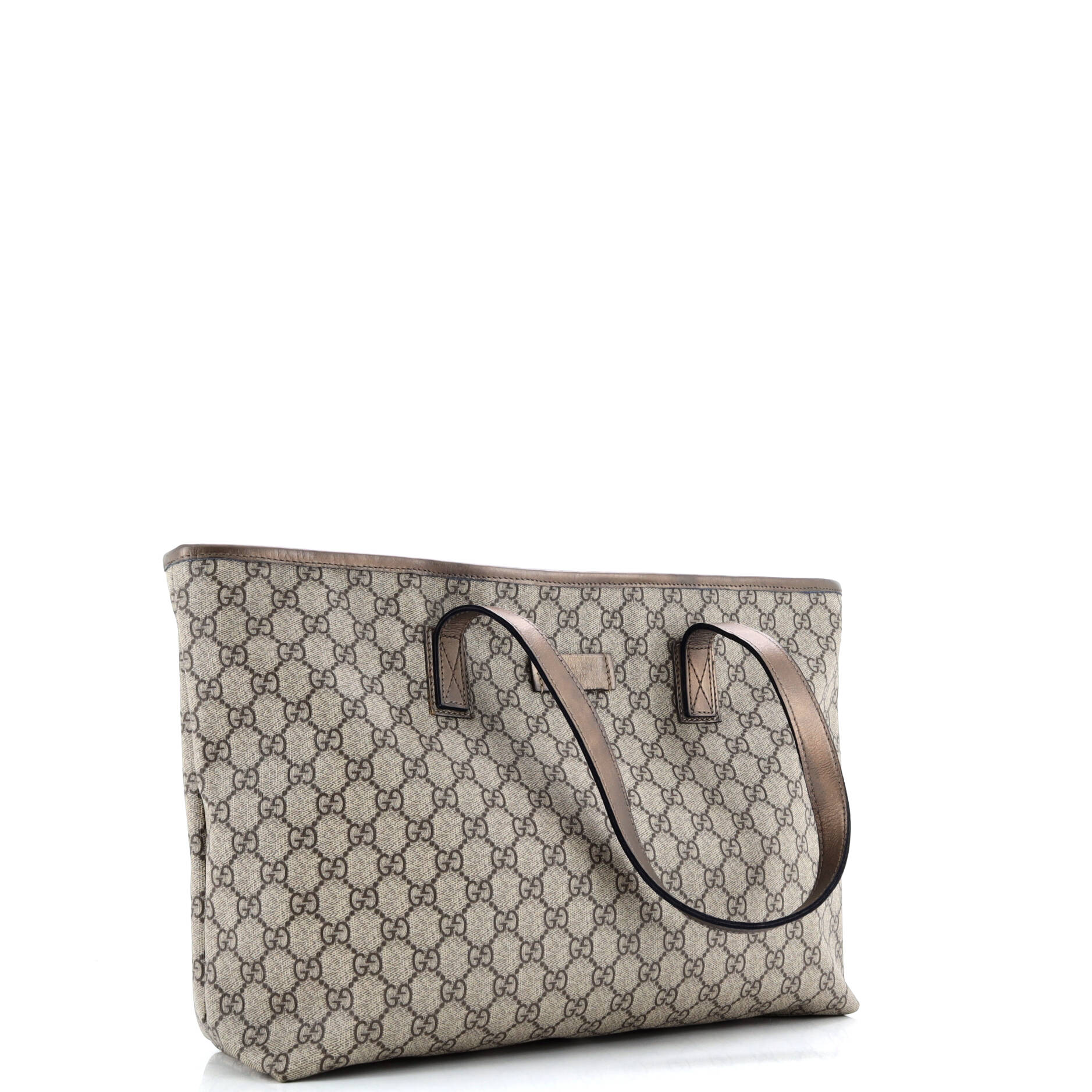 Gucci Plus Tote GG Coated Canvas with Leather Large