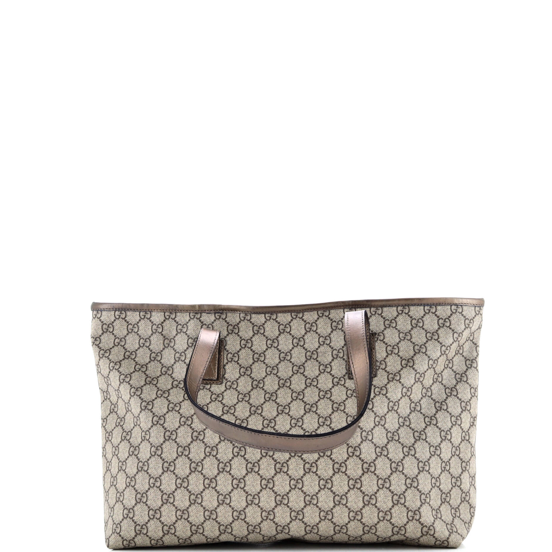 Gucci Plus Tote GG Coated Canvas with Leather Large