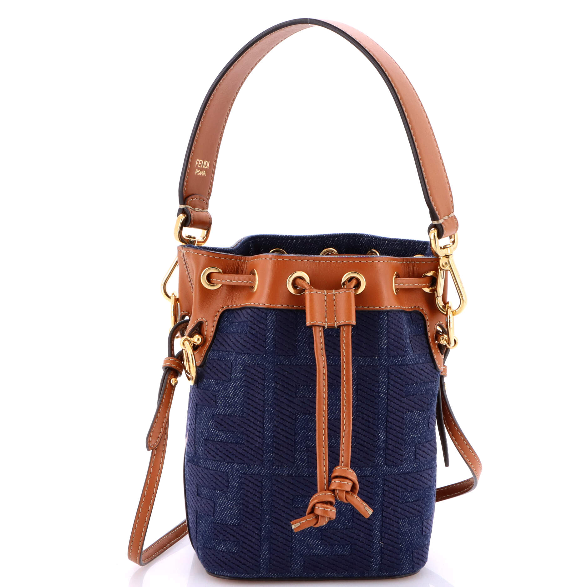 Fendi Mon Tresor Bucket Bag Zucca Denim Mini