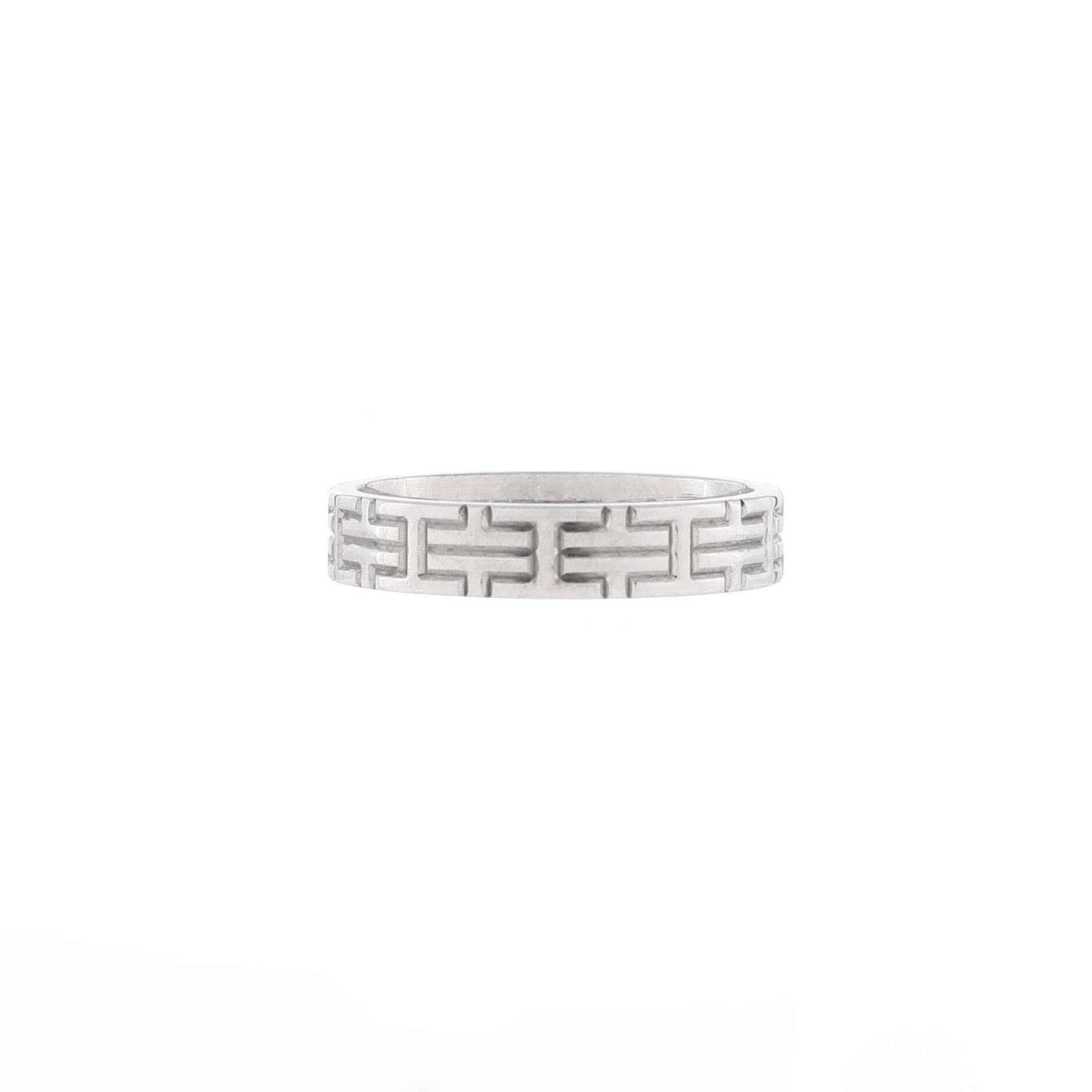Hermes Kilim Ring 18K White Gold Small