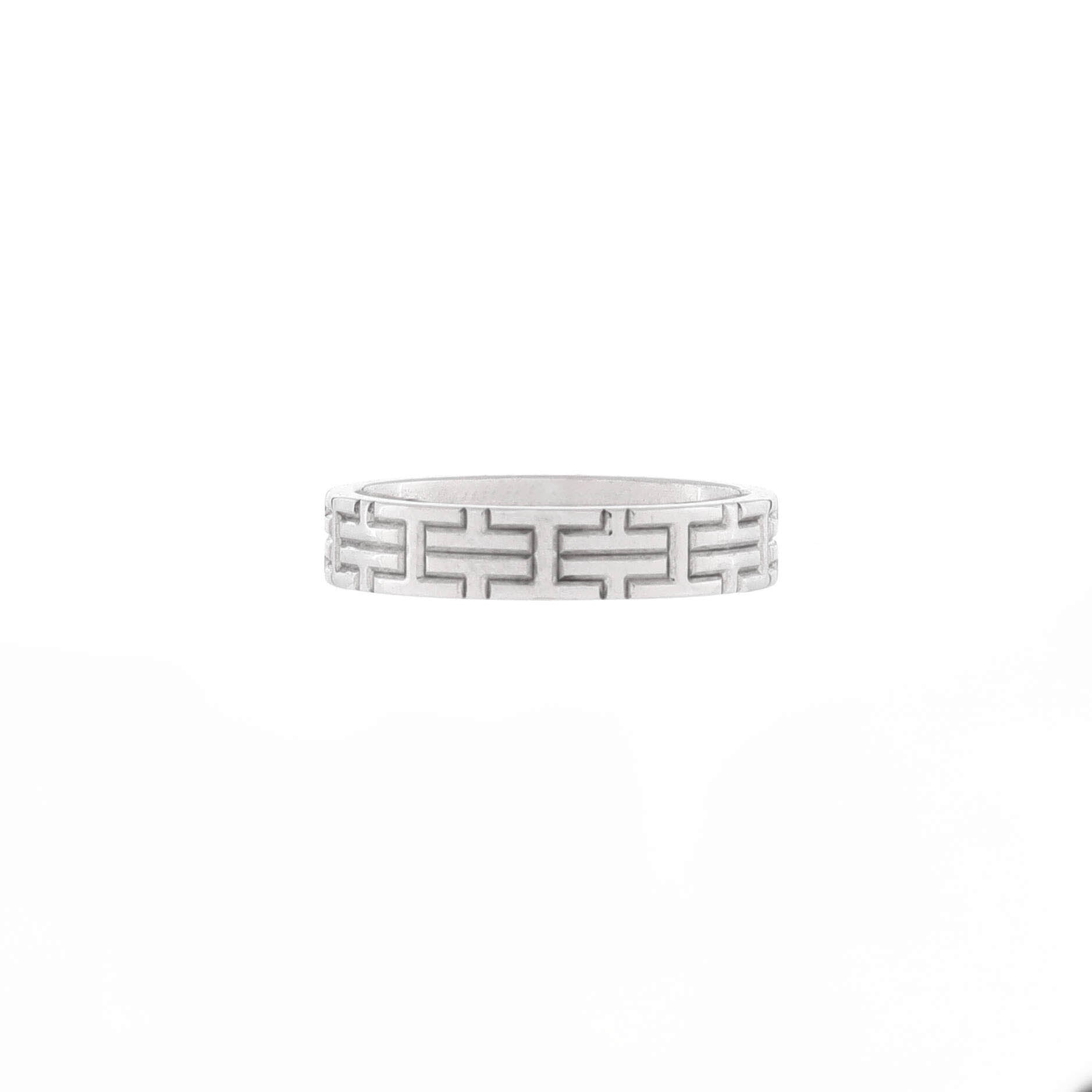 Hermes Kilim Ring 18K White Gold Small