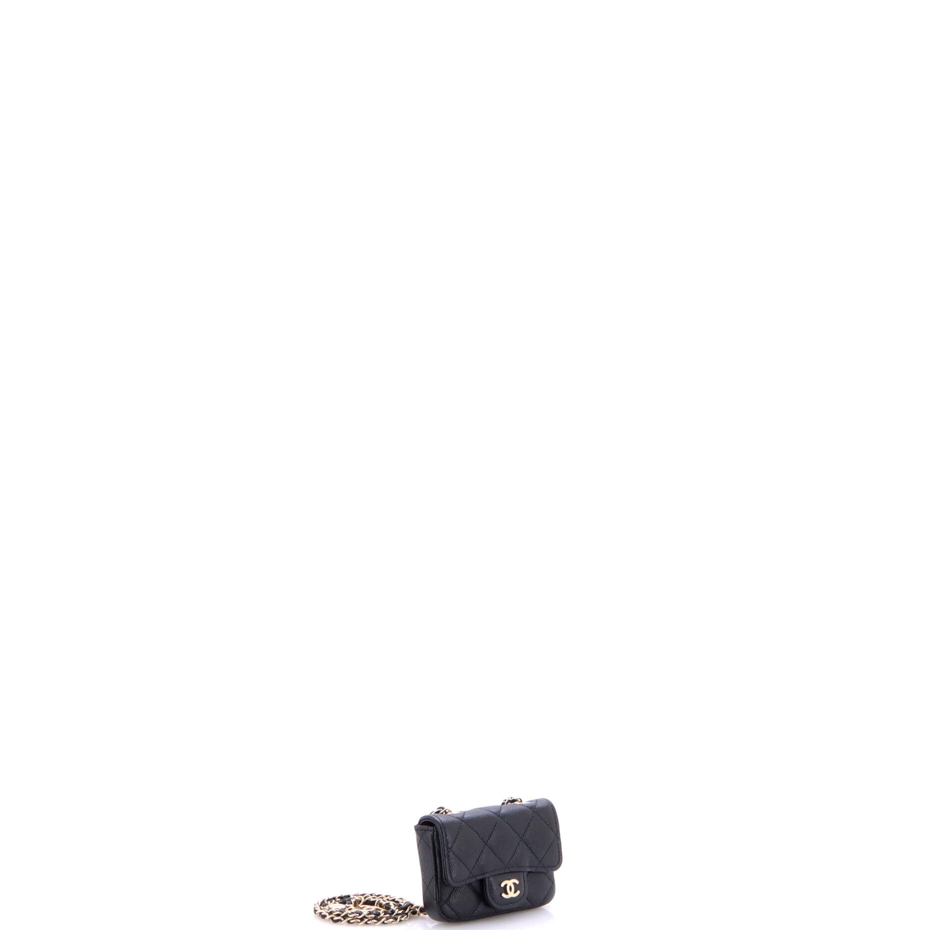 Chanel Classic Flap Chain Belt Bag Quilted Caviar Mini
