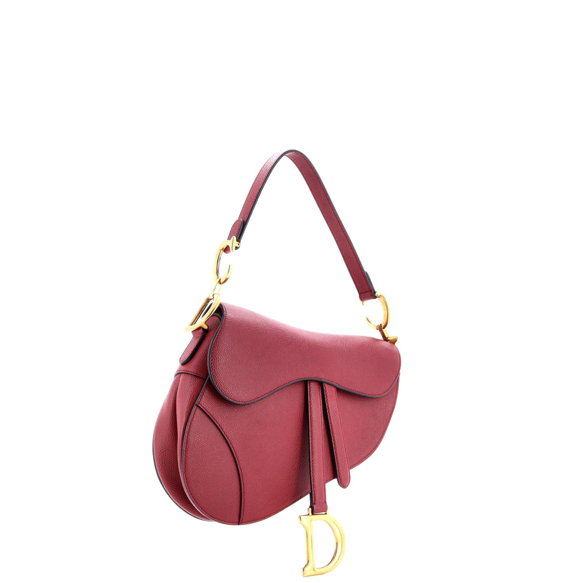 Christian Dior Saddle Handbag Leather Medium