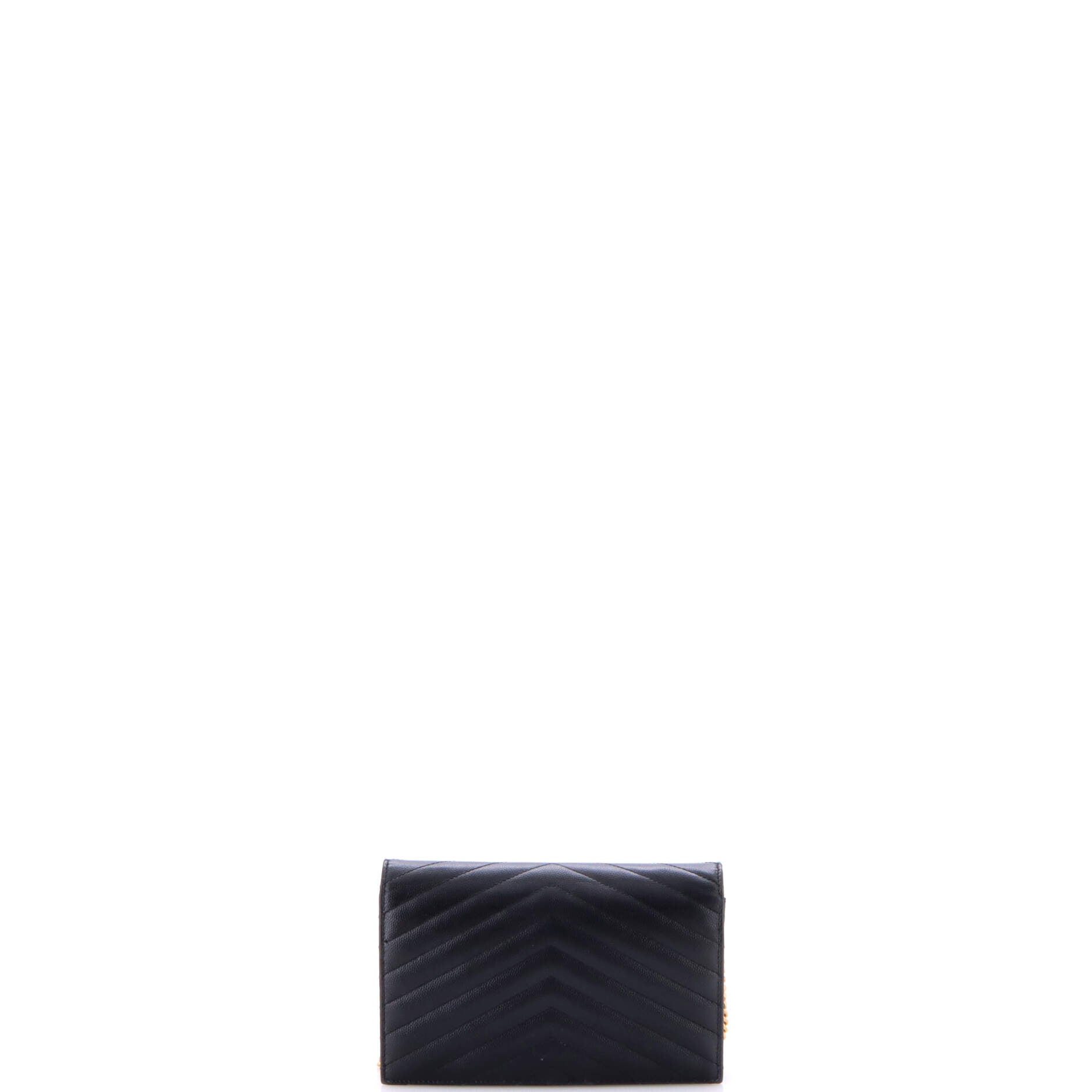 Saint Laurent Classic Monogram Wallet on Chain Matelasse Chevron Leather Small
