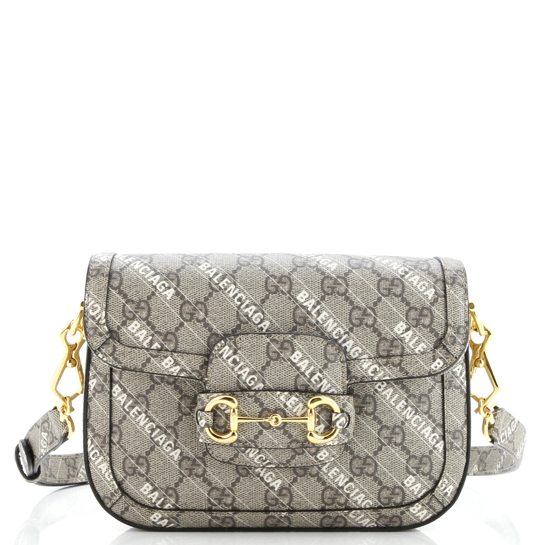 Gucci x Balenciaga The Hacker Project Horsebit 1955 Shoulder Bag GG Coated Canvas Mini