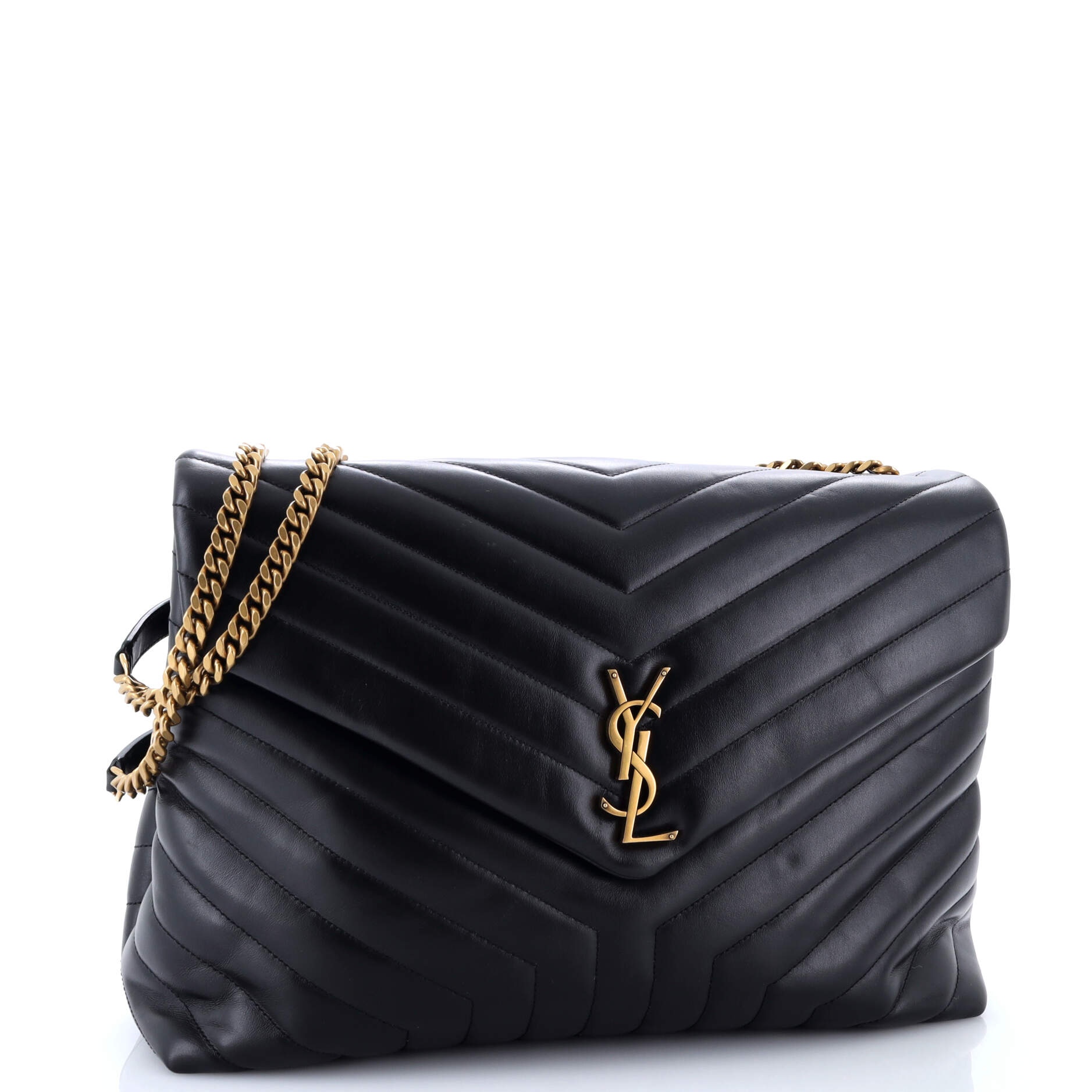 Saint Laurent Loulou Shoulder Bag Matelasse Chevron Leather Large