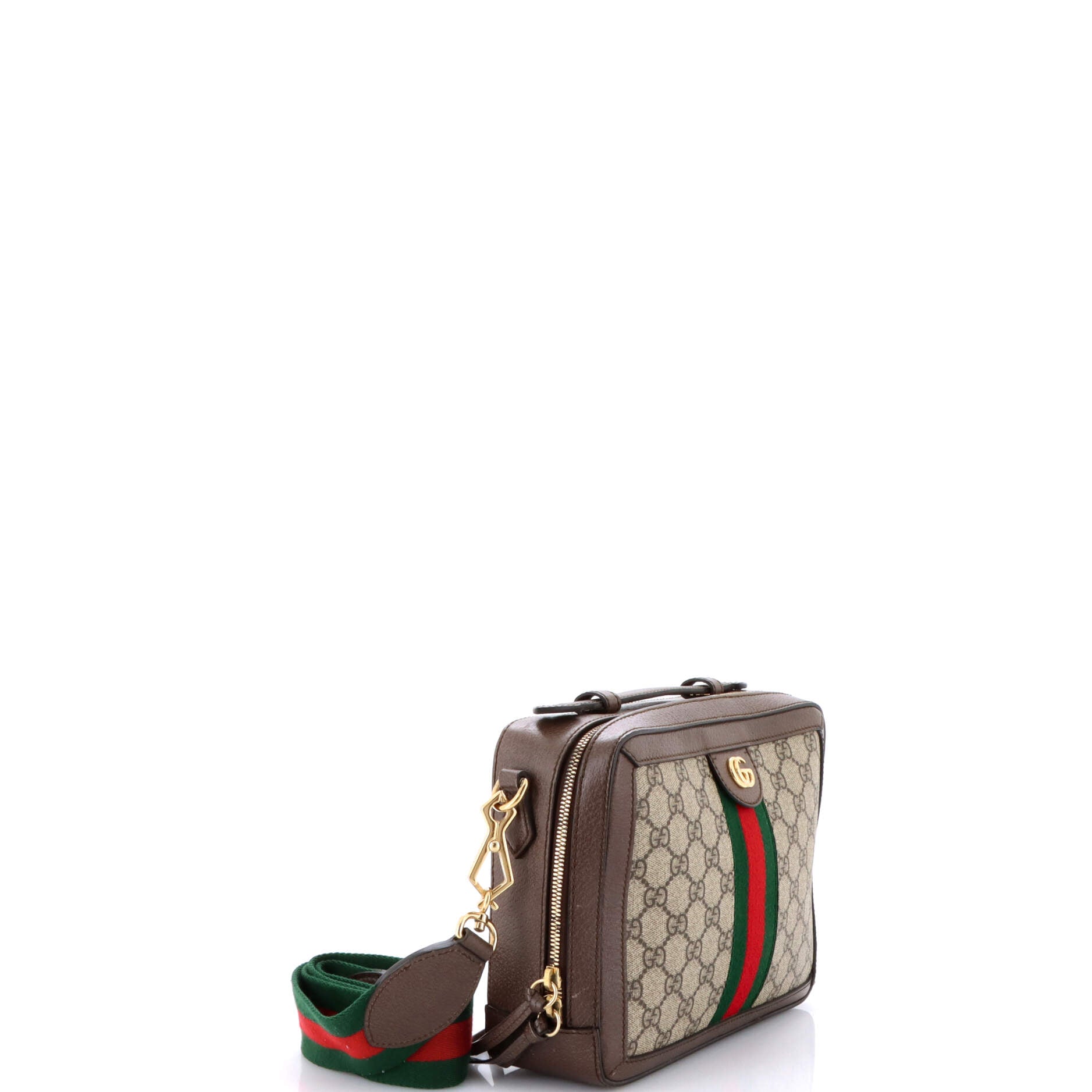 Gucci Ophidia Zip Around Camera Bag GG Coated Canvas Small
