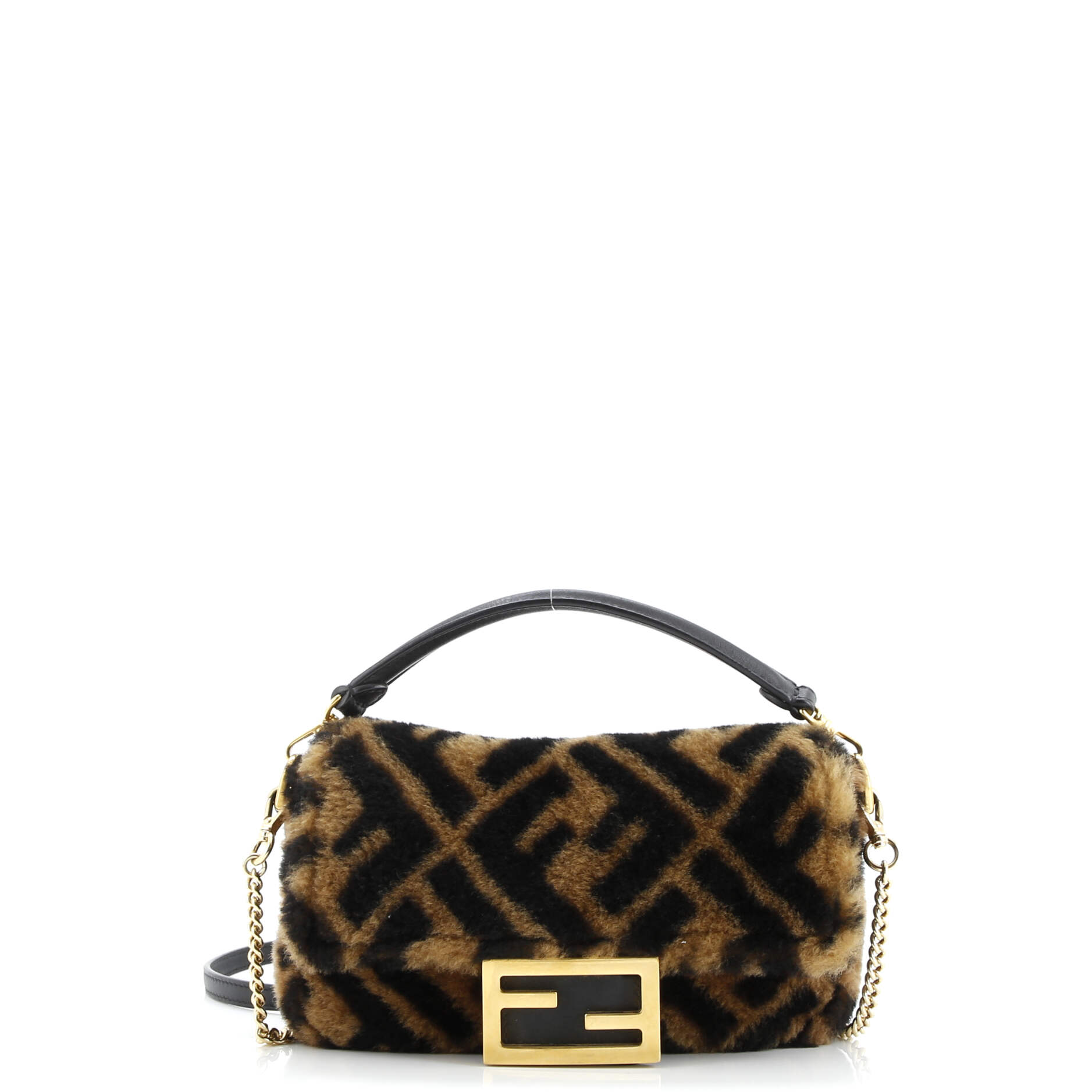 Fendi Baguette NM Bag Zucca Shearling Mini