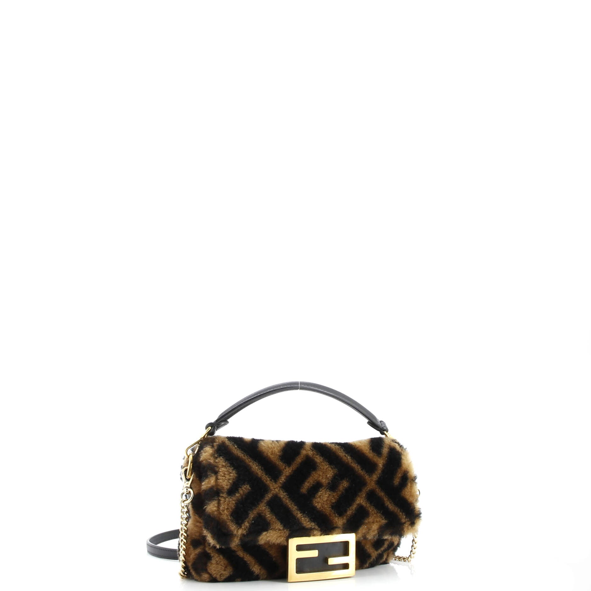 Fendi Baguette NM Bag Zucca Shearling Mini