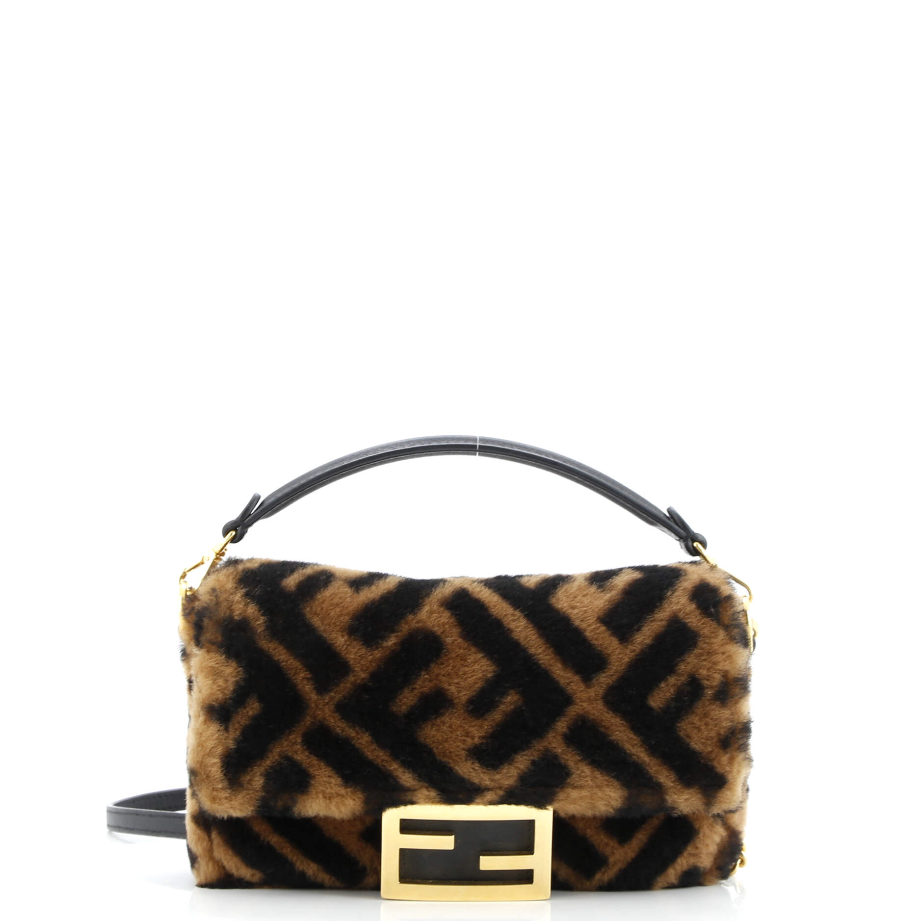 Fendi Baguette NM Bag Zucca Shearling Mini