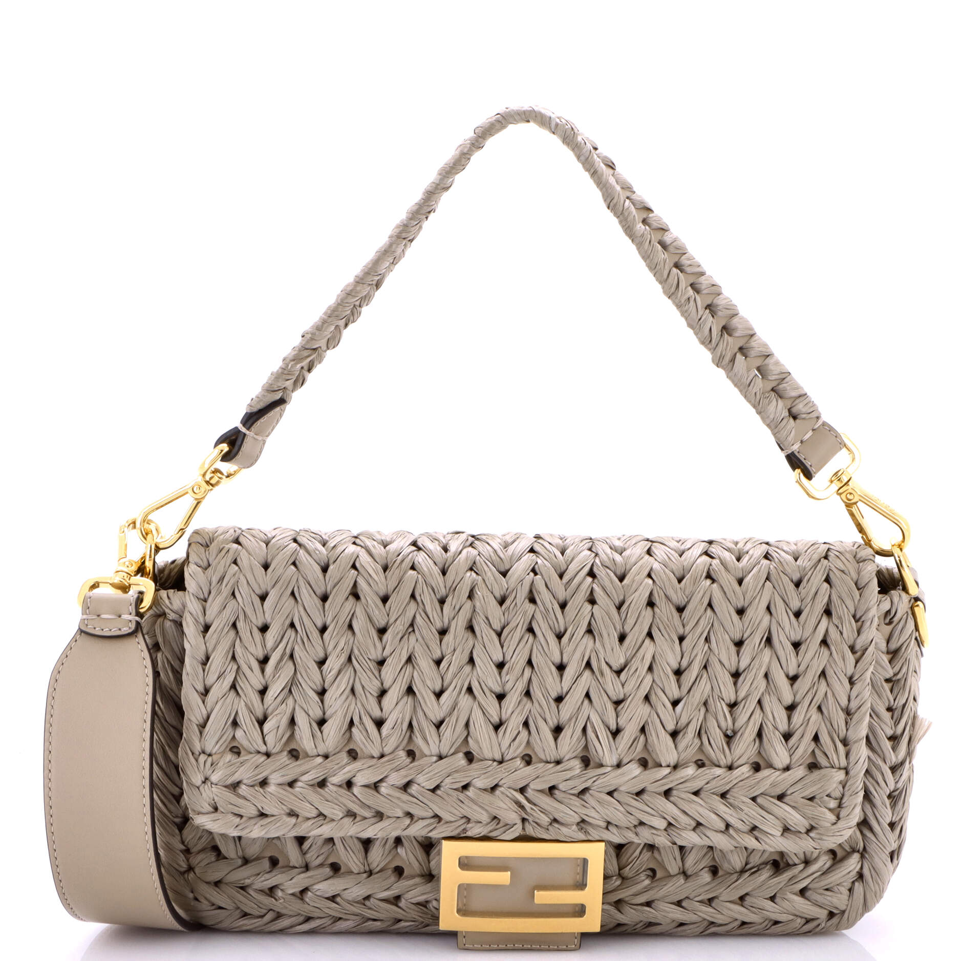 Fendi Baguette NM Bag Woven Raffia Medium