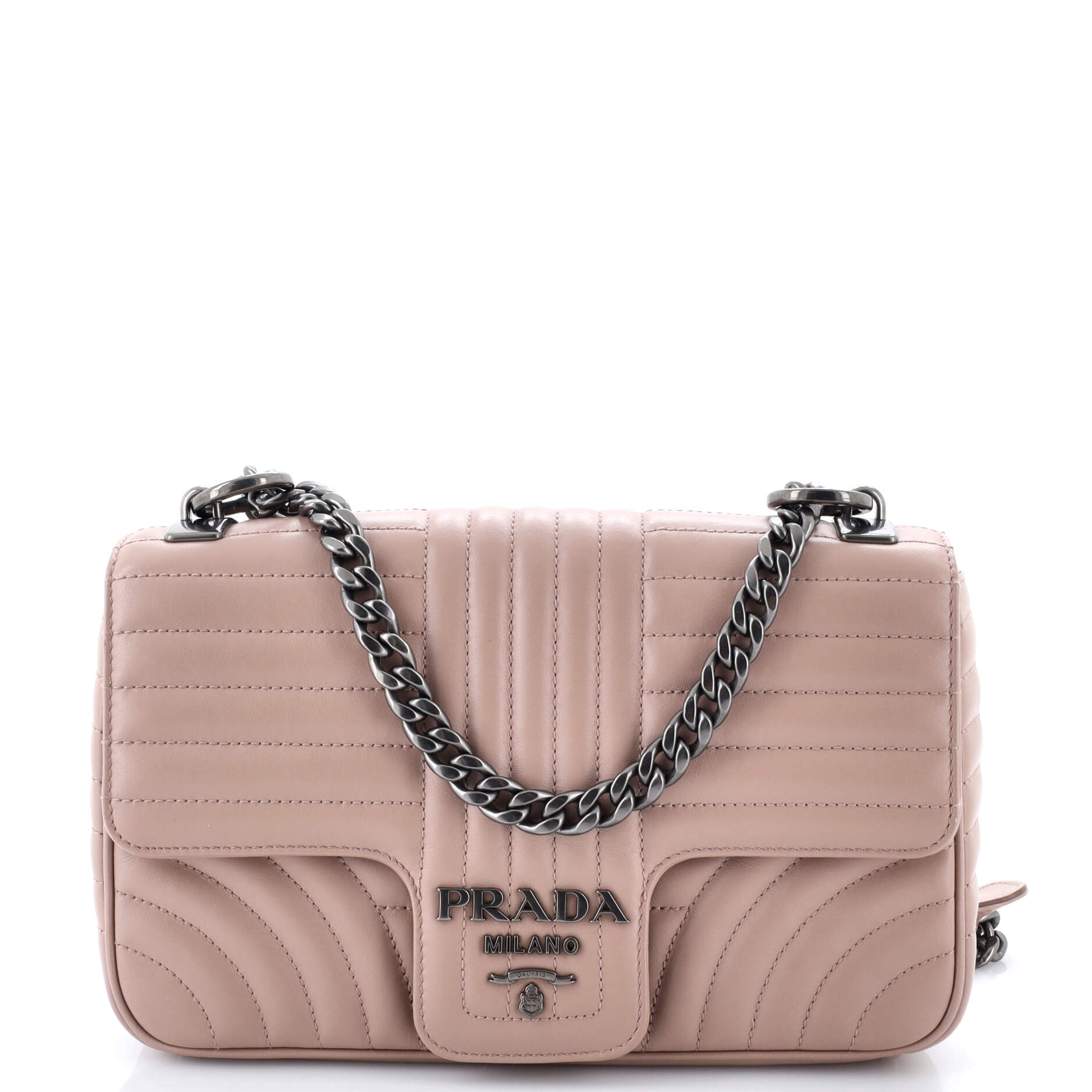 Prada Chain Flap Shoulder Bag Diagramme Quilted Leather Medium