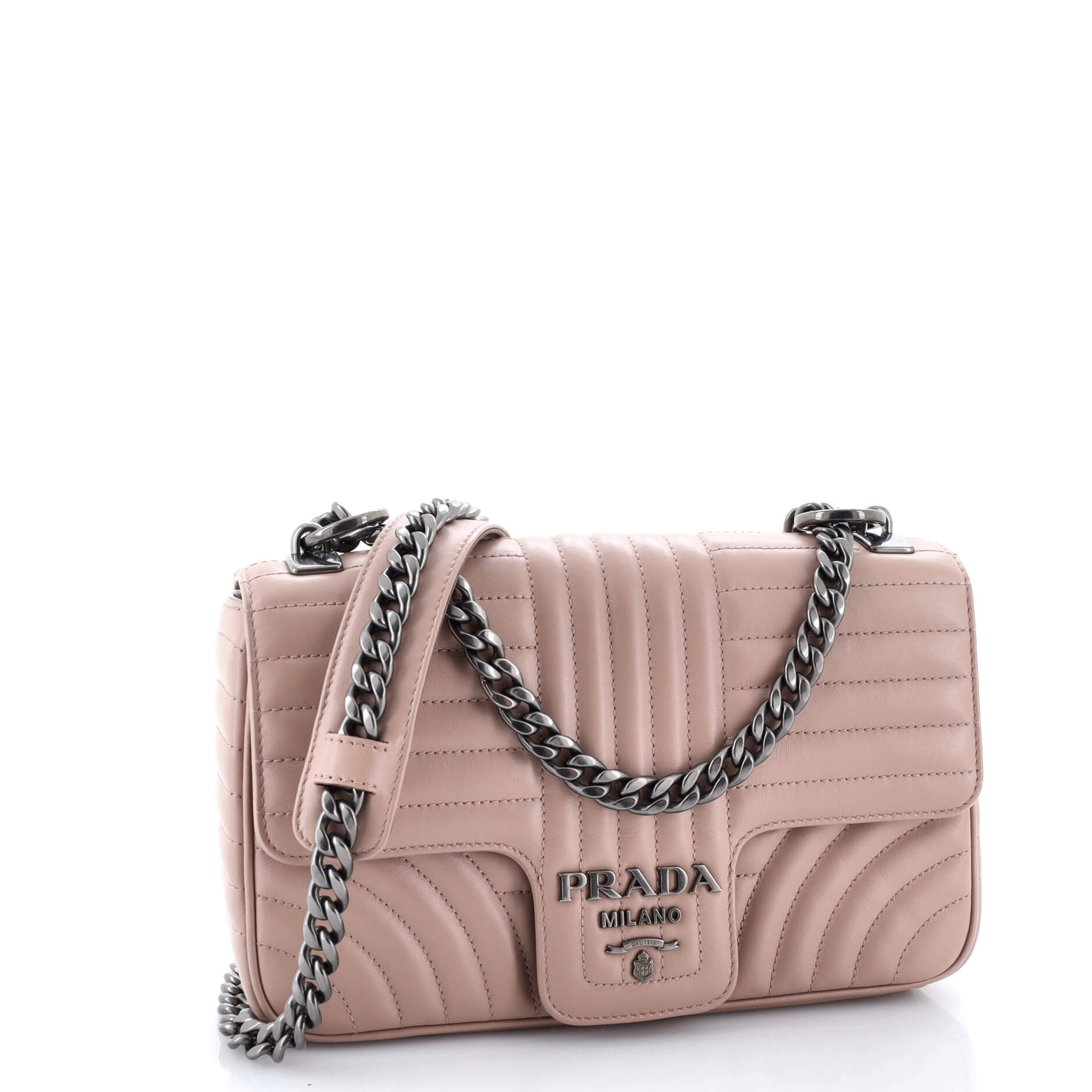 Prada Chain Flap Shoulder Bag Diagramme Quilted Leather Medium