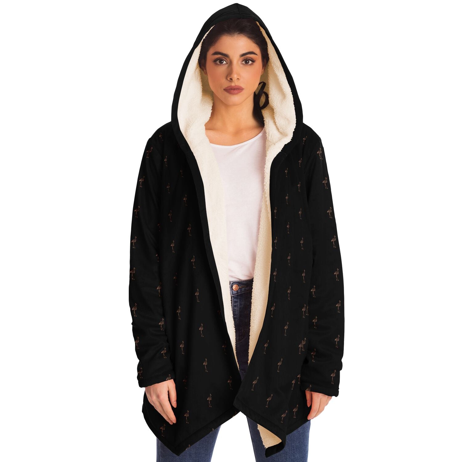 Classic Flamingo Silhouette Cloak Hoodie