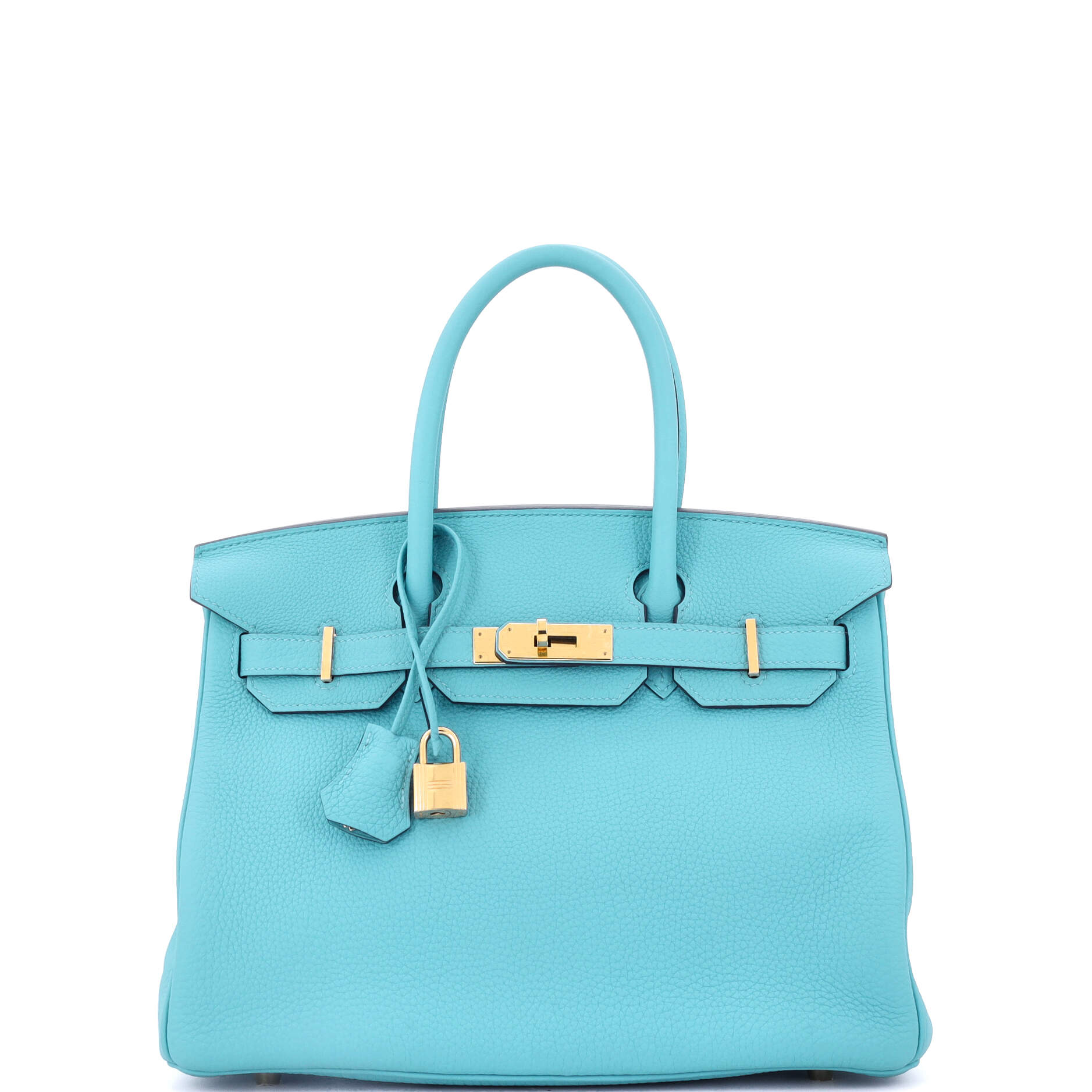 Hermes Birkin Handbag Blue Togo with Gold Hardware 30