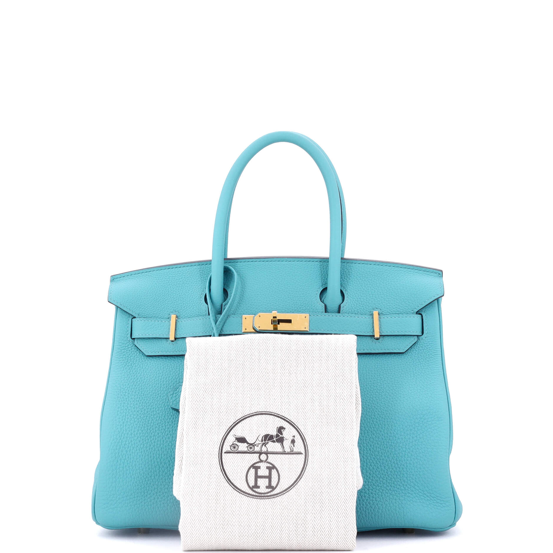 Hermes Birkin Handbag Blue Togo with Gold Hardware 30