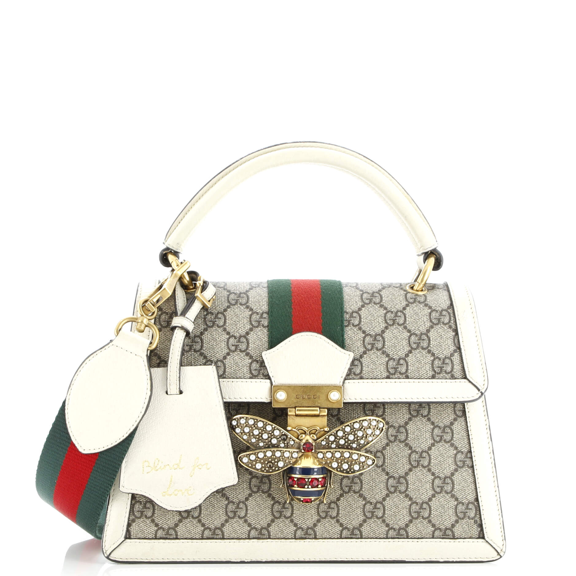 Gucci Queen Margaret Top Handle Bag GG Coated Canvas with Leather Small