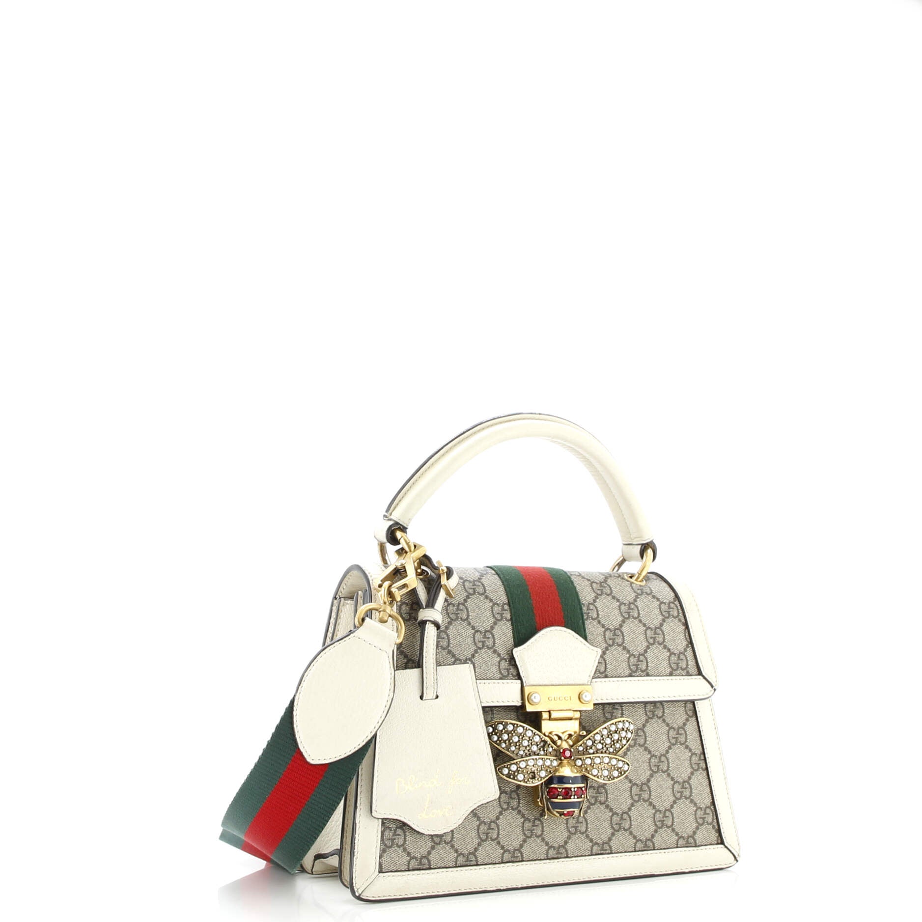 Gucci Queen Margaret Top Handle Bag GG Coated Canvas with Leather Small