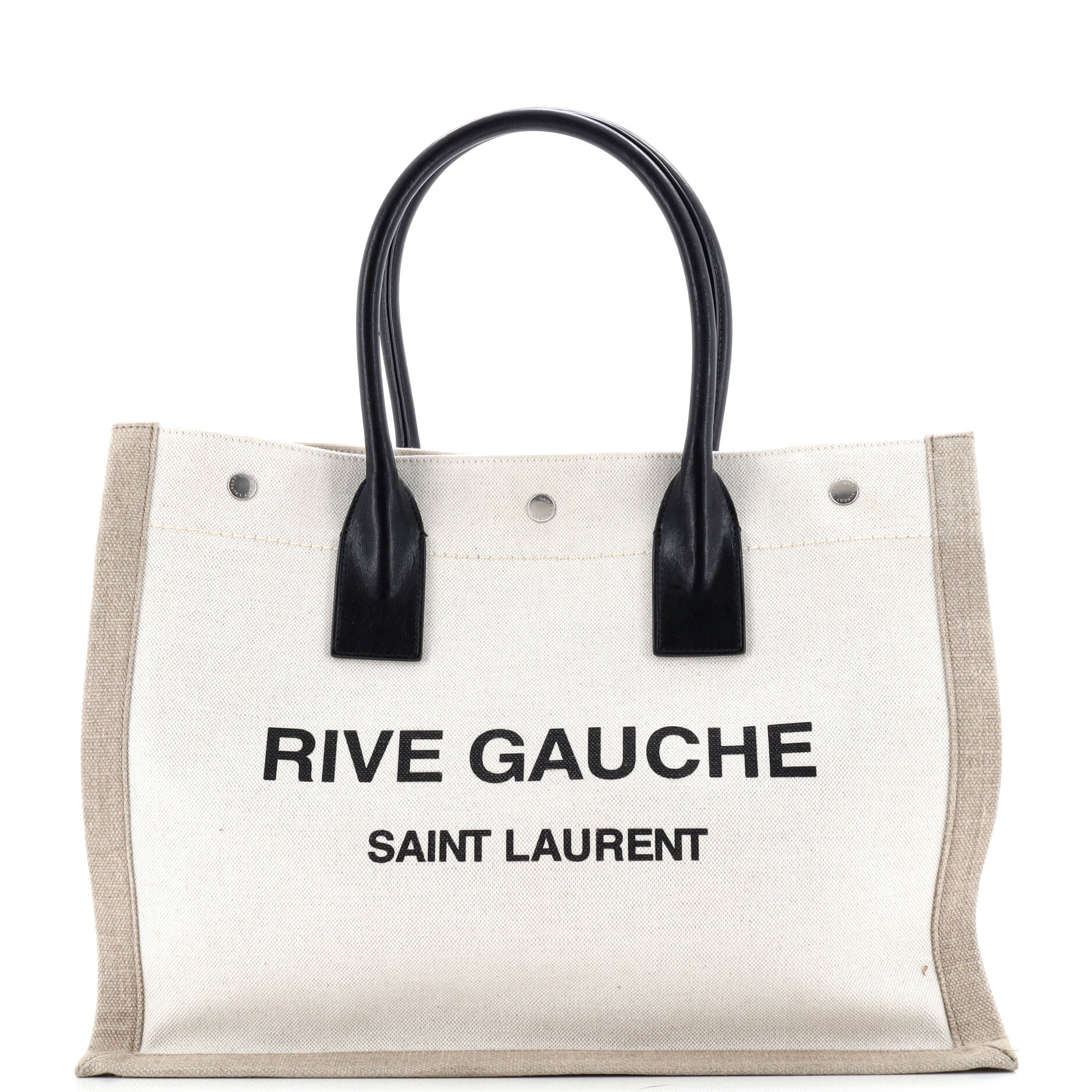 Saint Laurent Rive Gauche Shopper Tote Canvas Small
