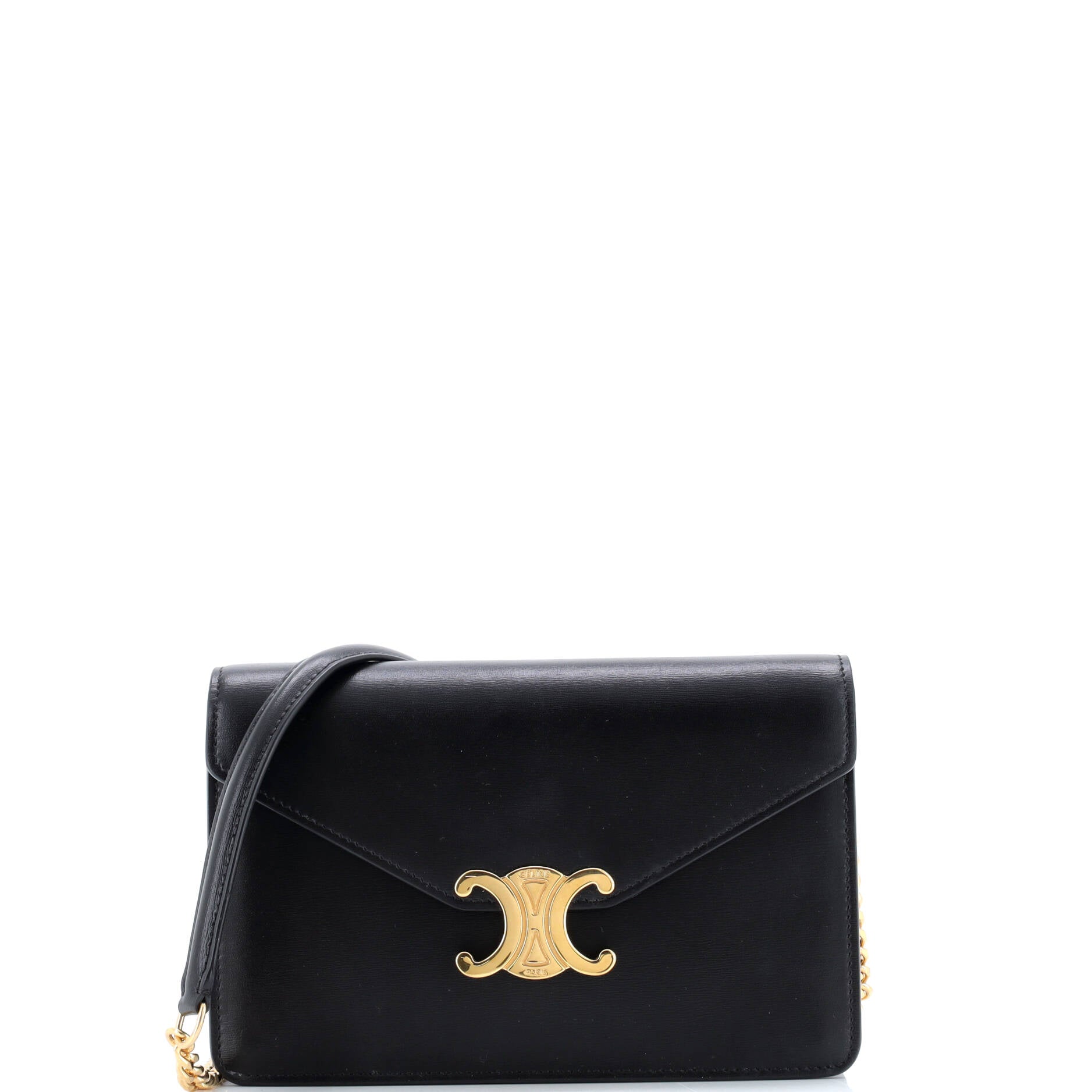 Celine Margo Triomphe Wallet on Chain Leather